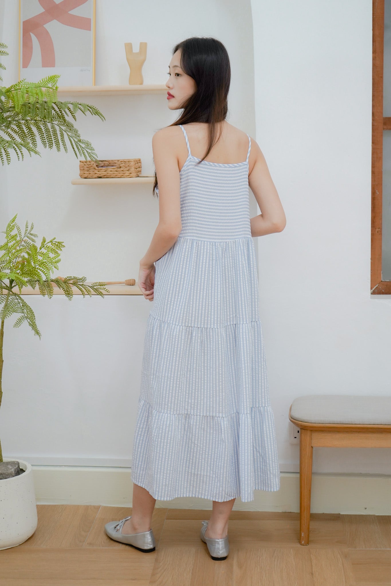 Betty Blue Stripe Maxi Dress (w cover)
