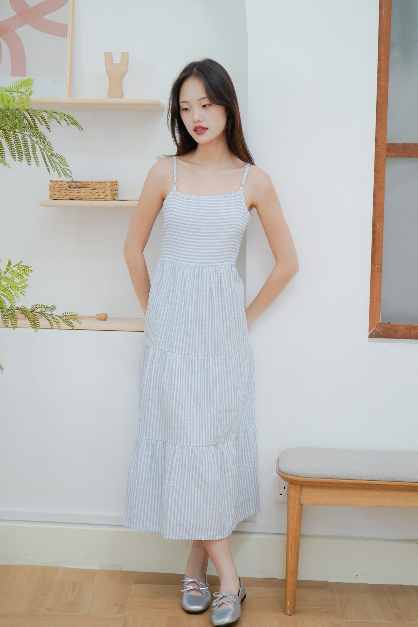 Betty Blue Stripe Maxi Dress (w cover)