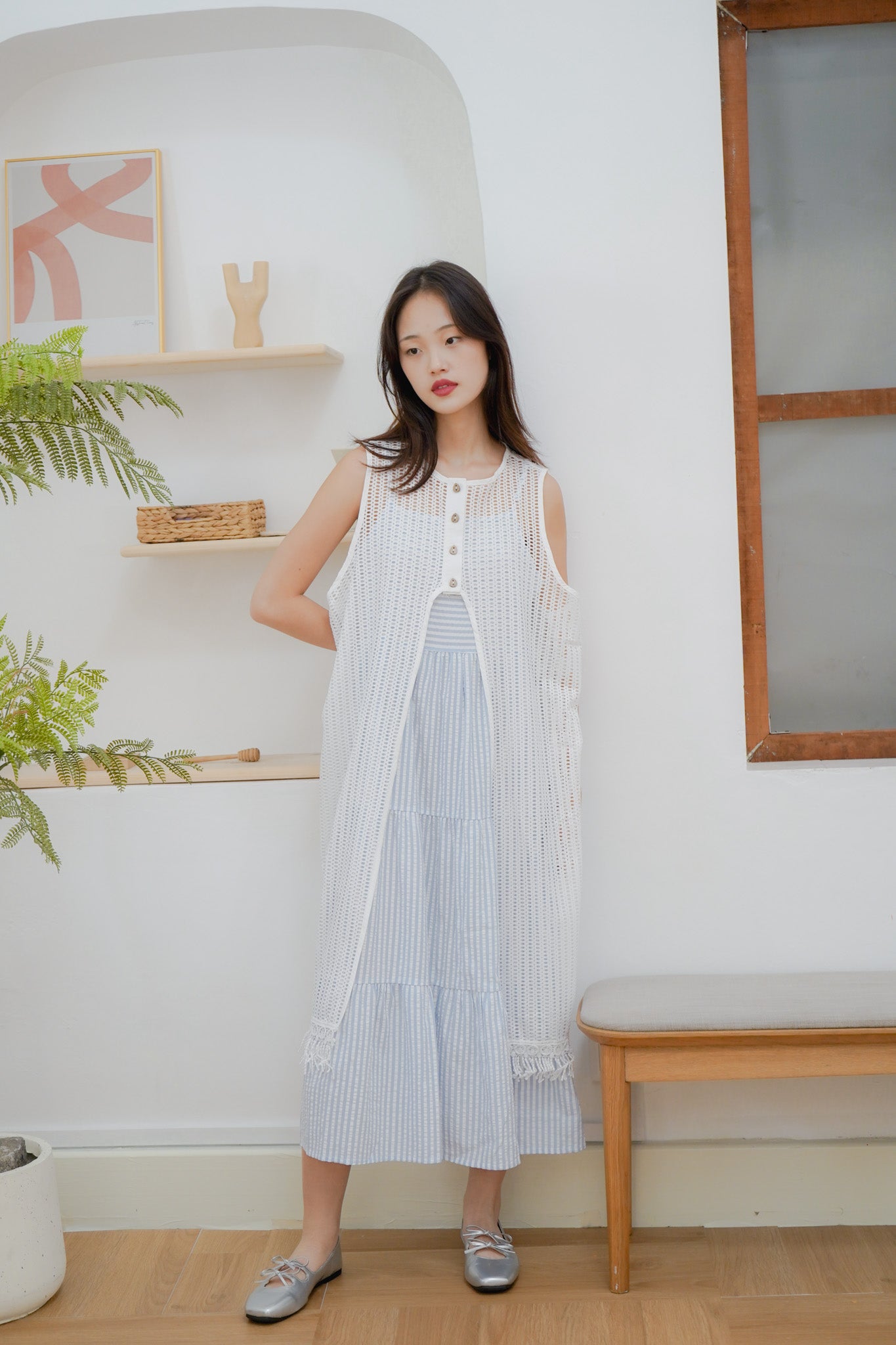 Betty Blue Stripe Maxi Dress (w cover)