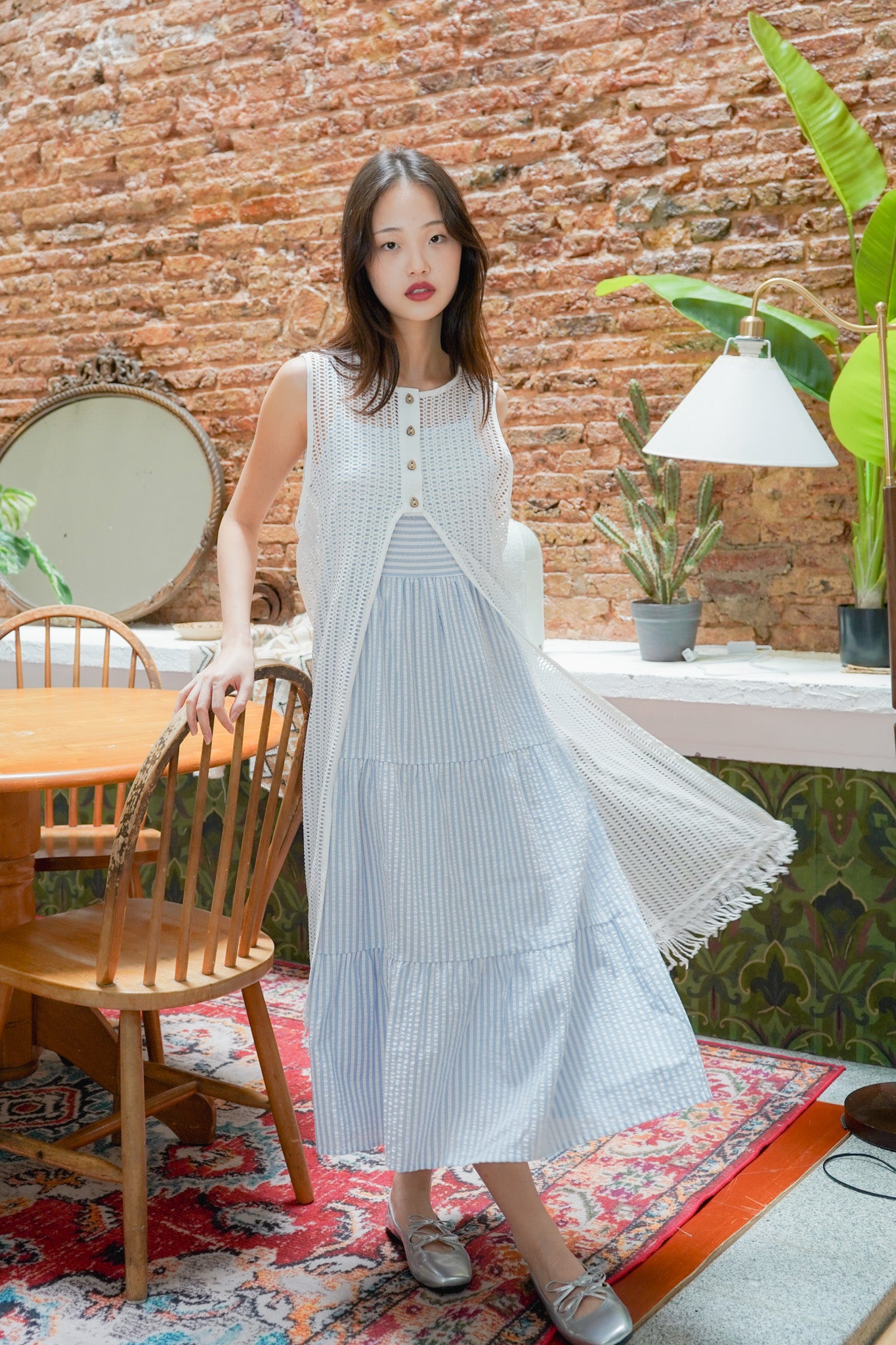 Betty Blue Stripe Maxi Dress (w cover)