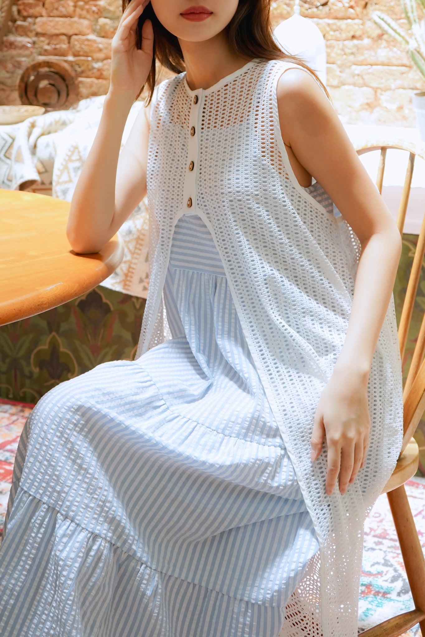 Betty Blue Stripe Maxi Dress (w cover)