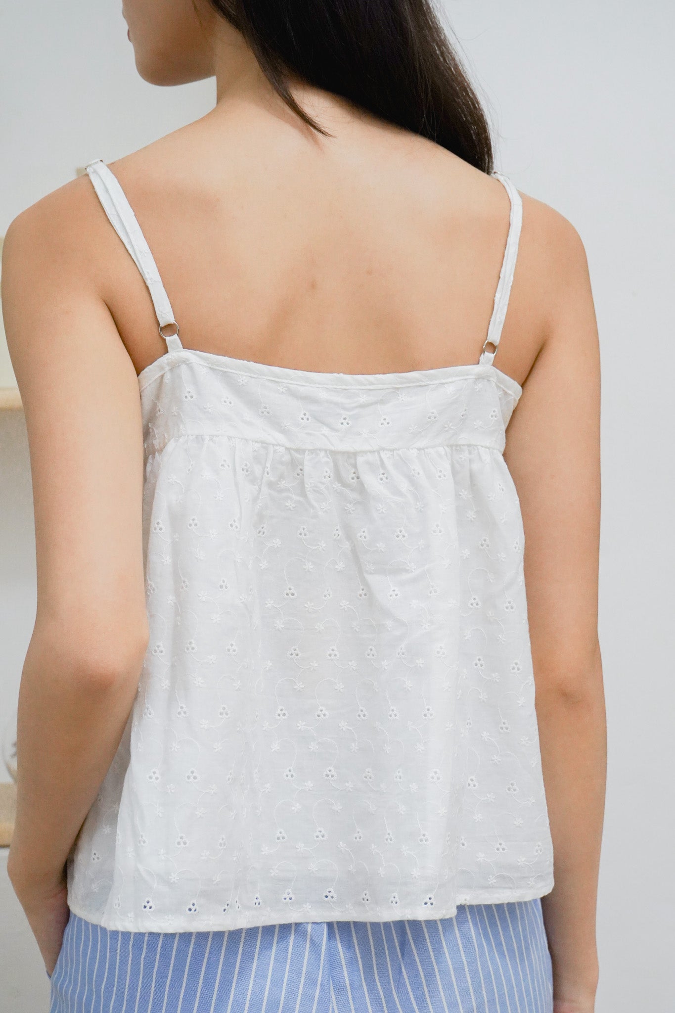 Bethany Eyelet Babydoll Top (White)