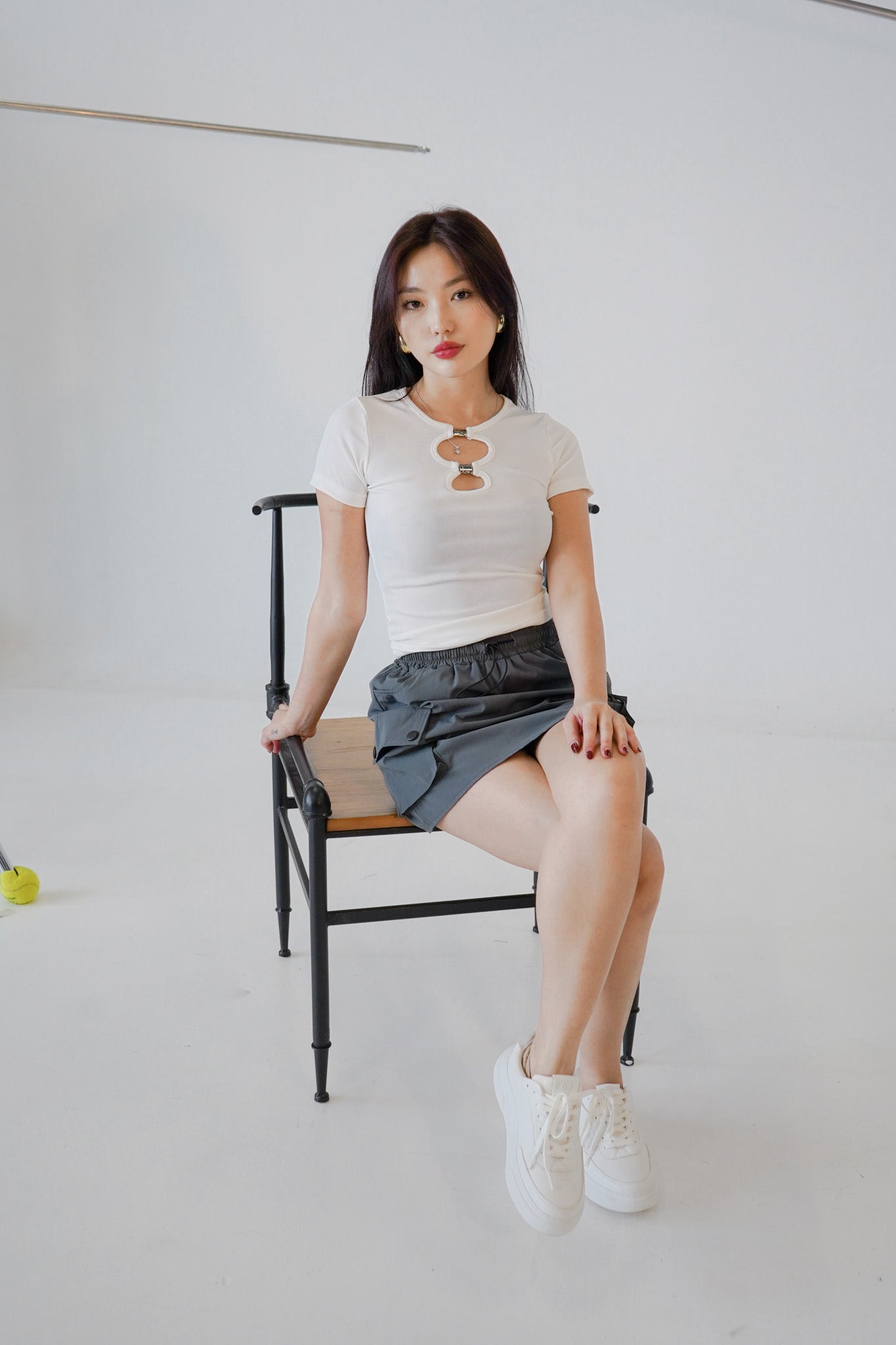 Bexley Double Cut Out Shirt (White)