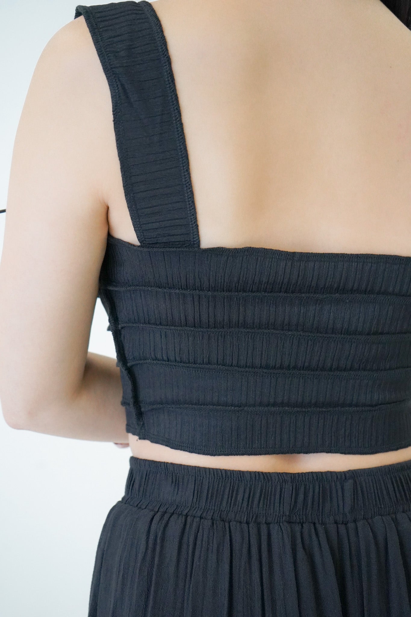 Celina Ribbon Crop Top (Black)