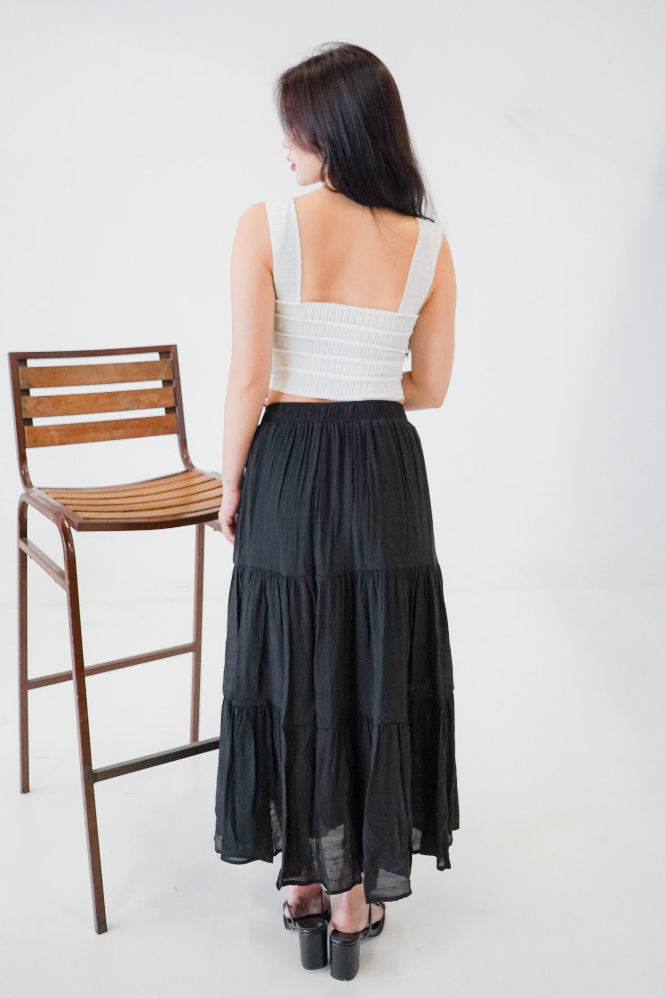 Celina Ribbon Crop Top (White)