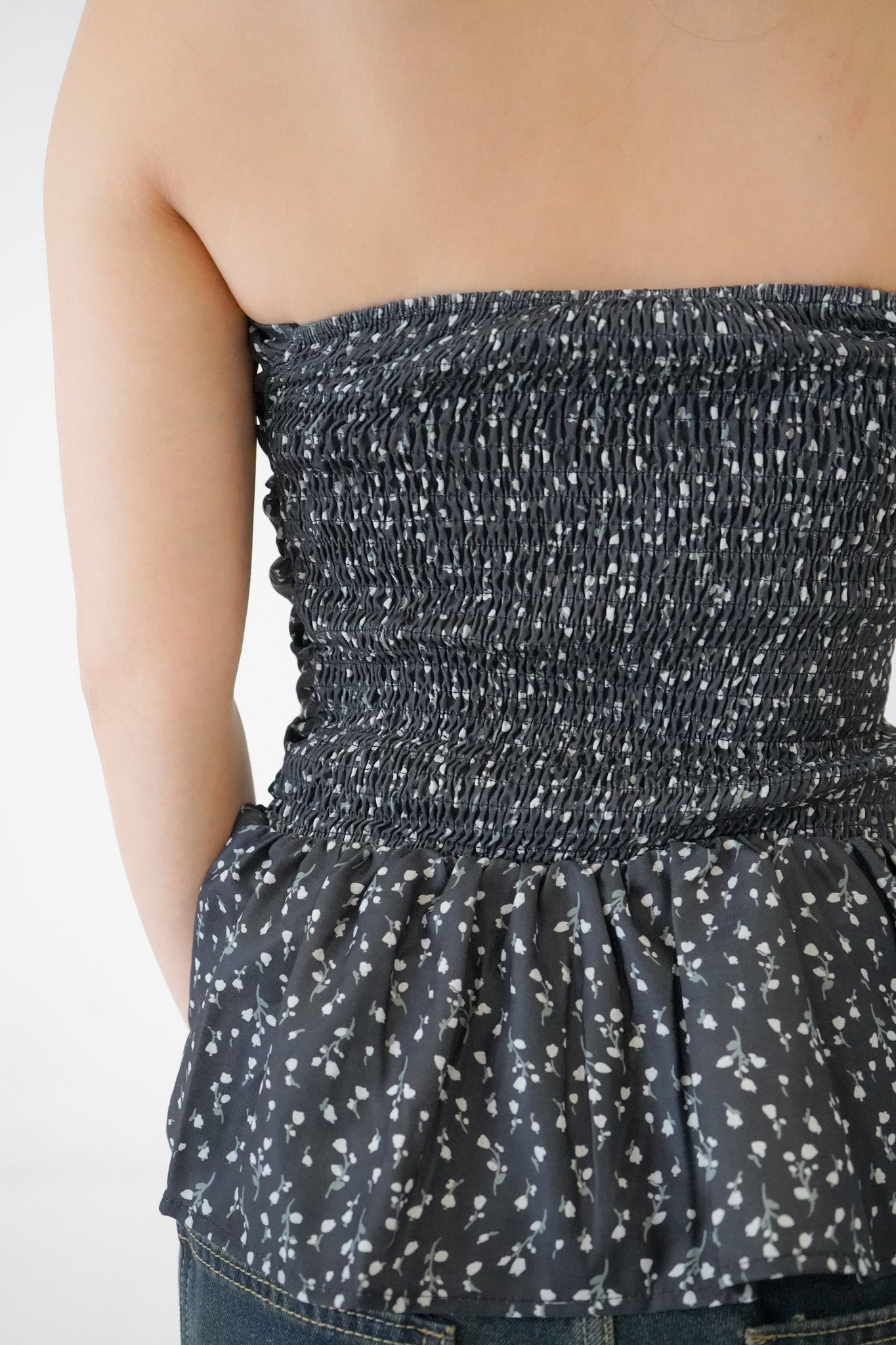 Nyx Floral Tube Top (Black)