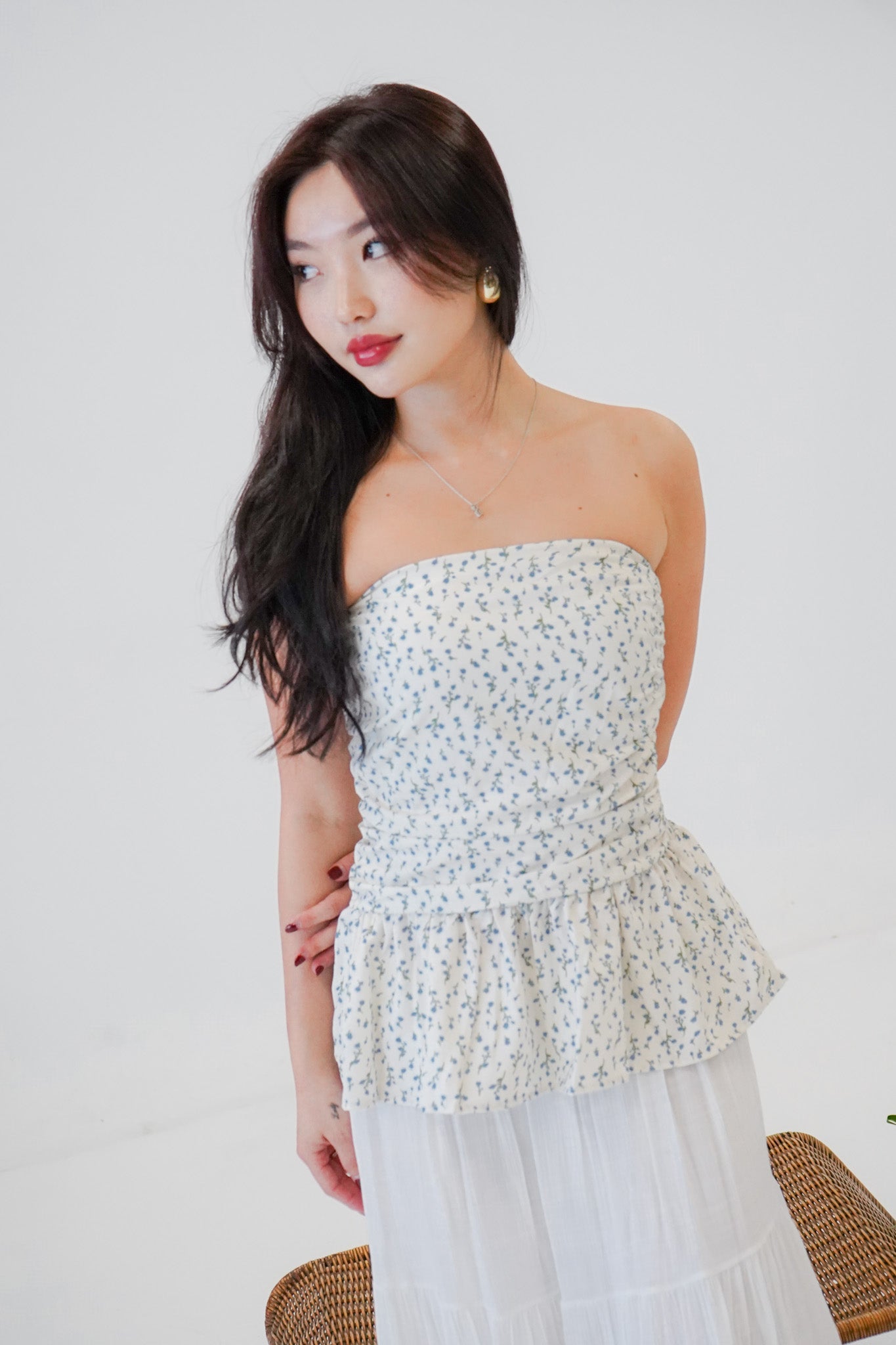 Nyx Floral Tube Top (White)
