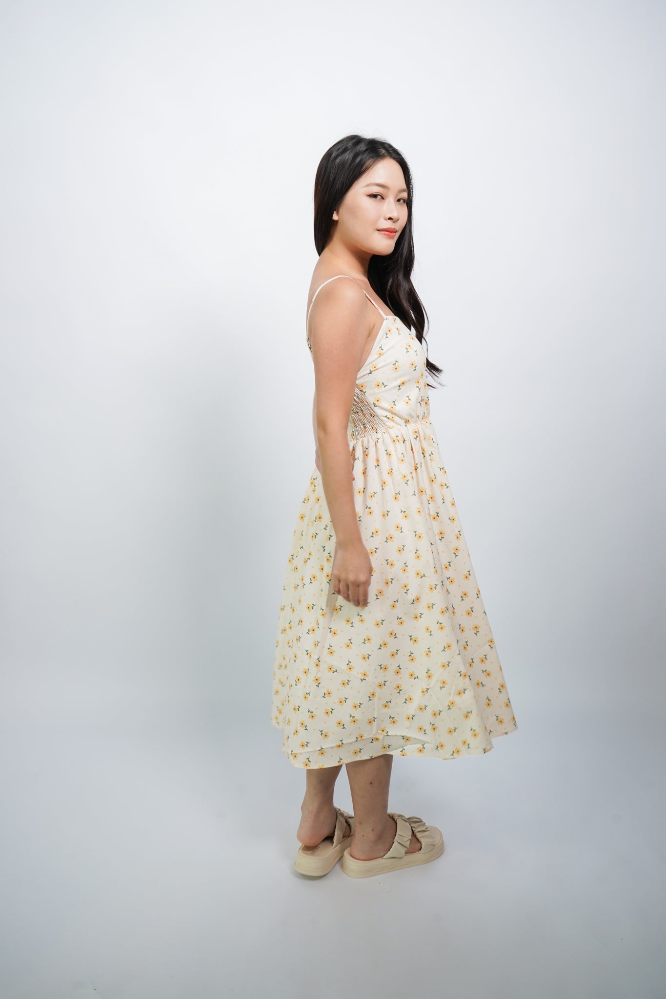Timea Sunny Floral Midi Dress