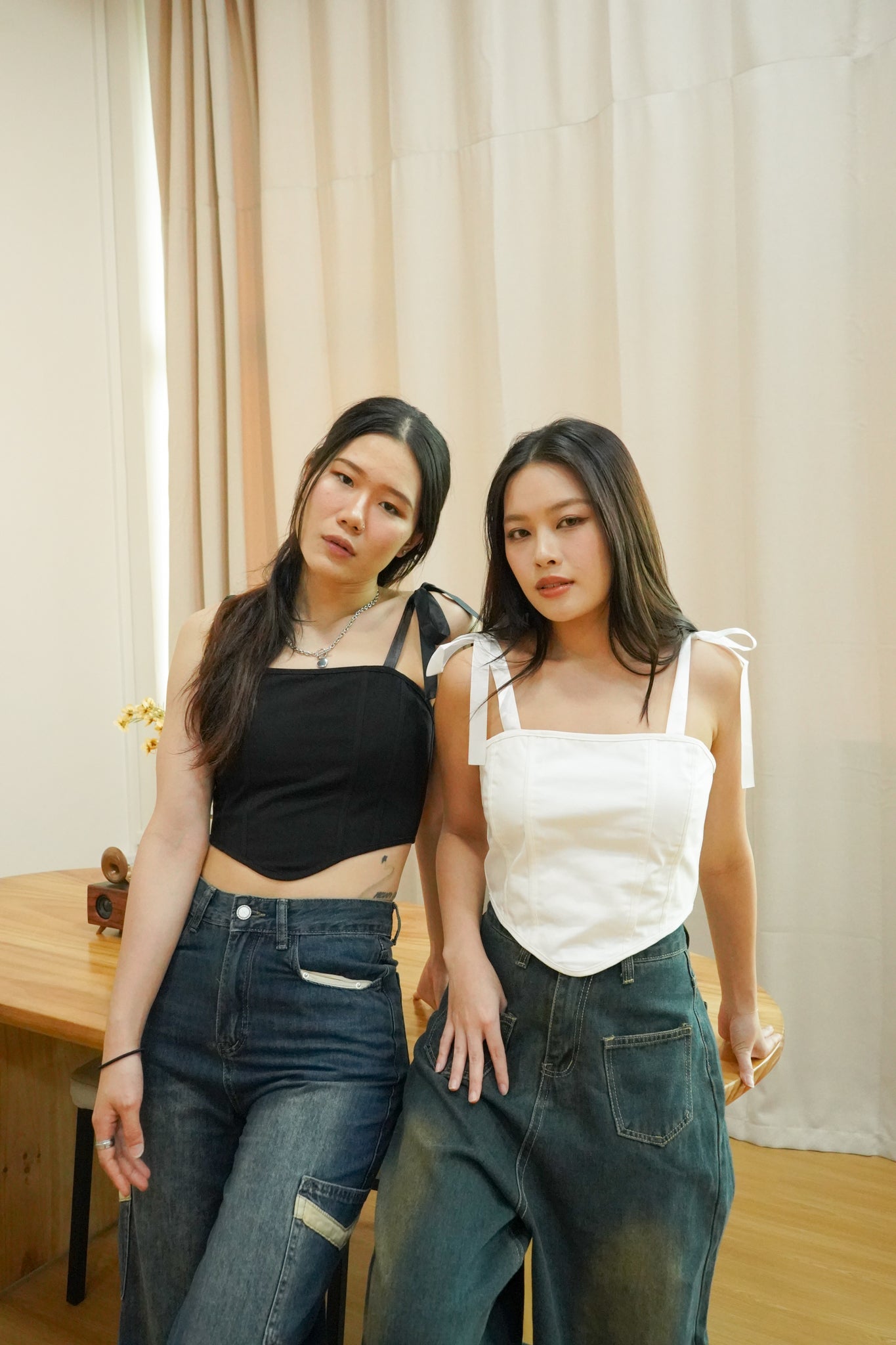 Bel corset ribbon top (White)