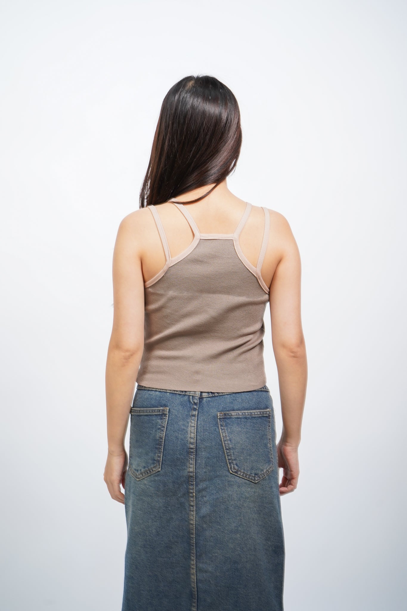 Aslan Double Strap Halter Top (Almond)