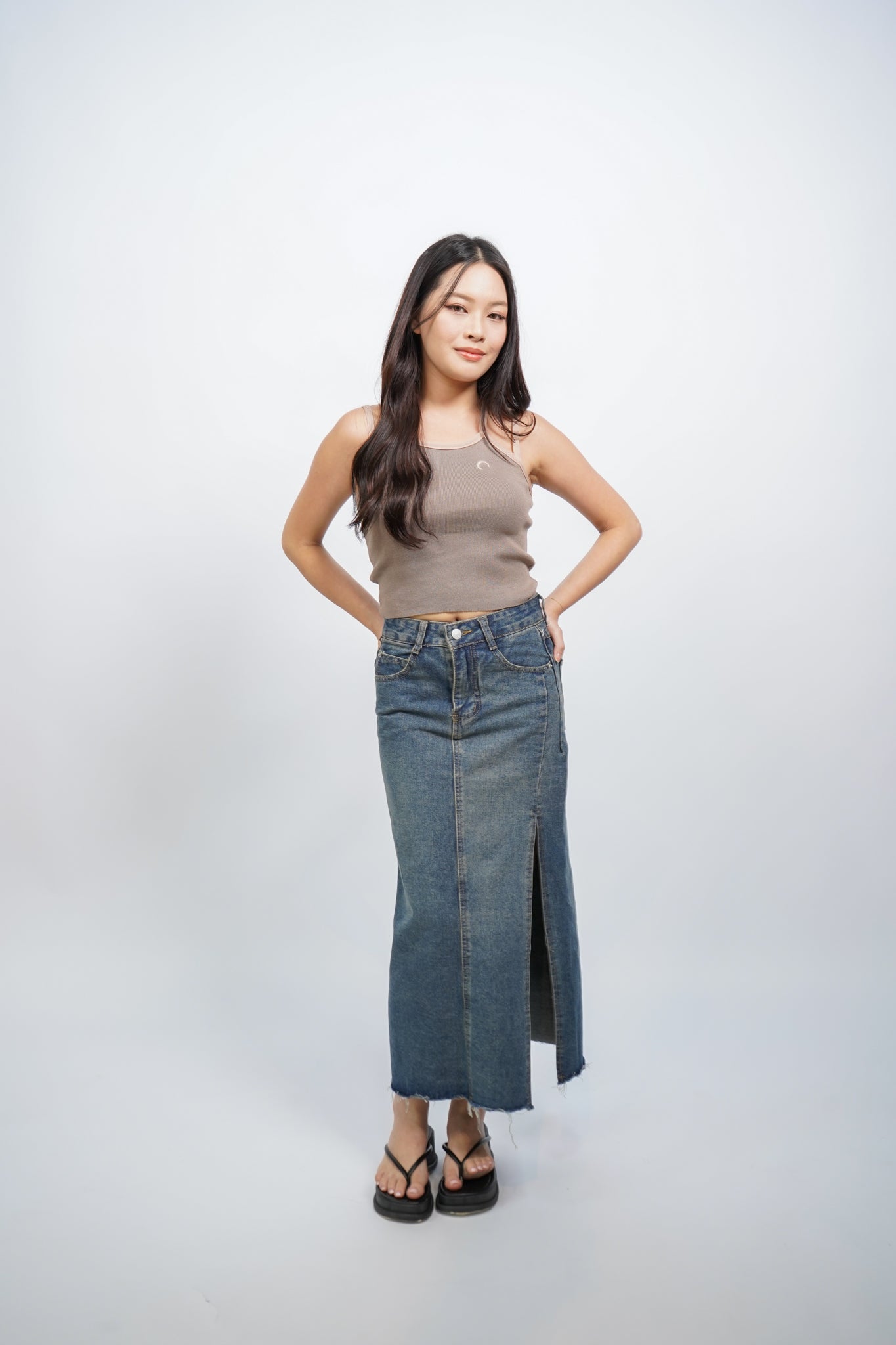 Aslan Double Strap Halter Top (Almond)