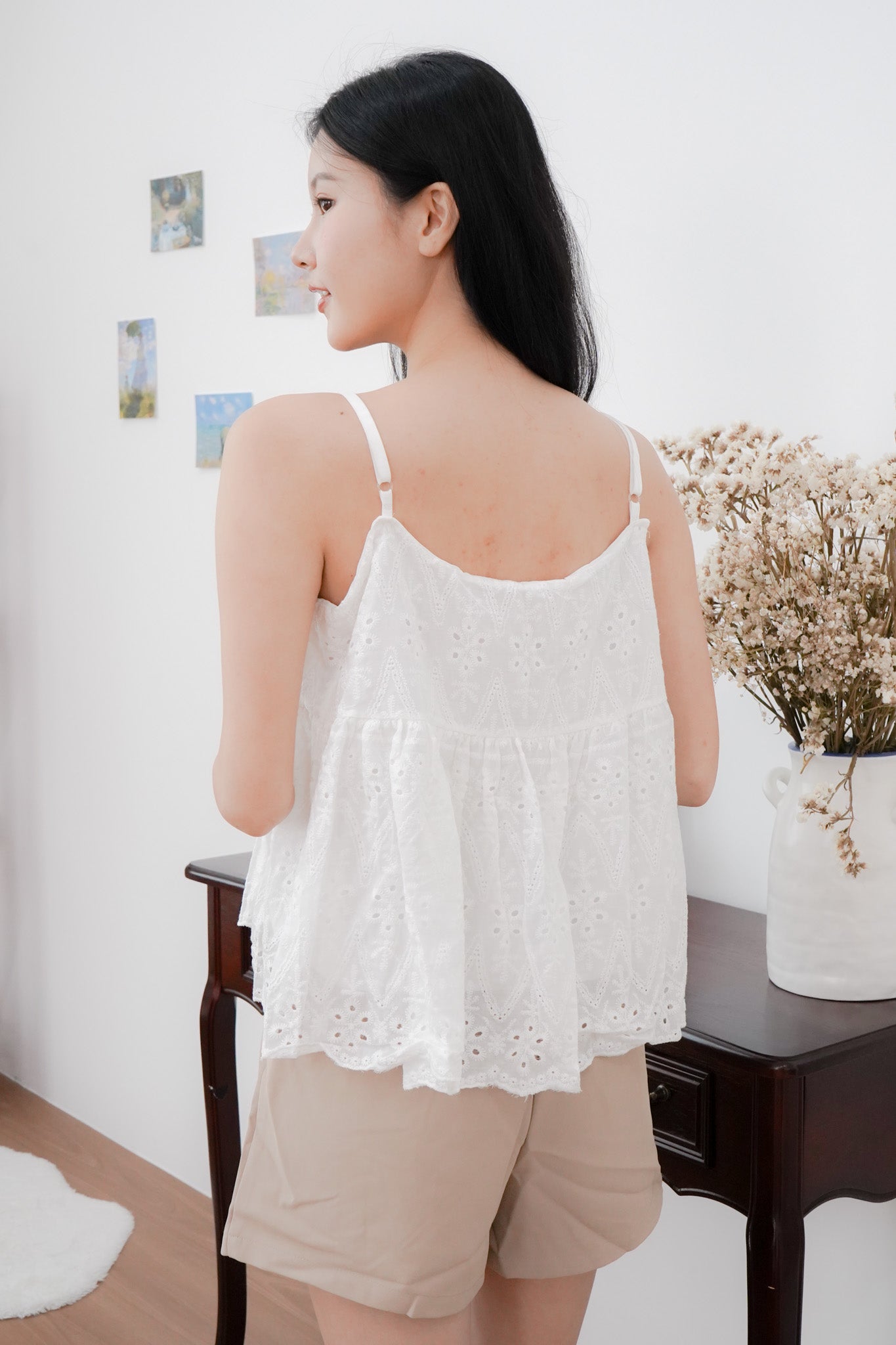 Liam white eyelet babydoll top