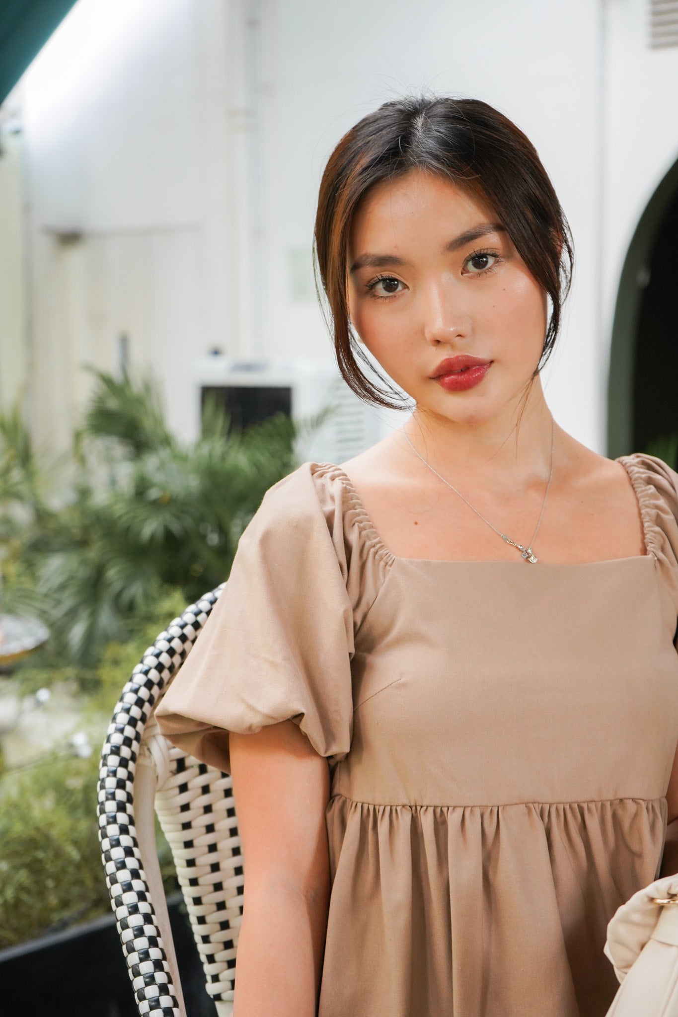 Sol Babydoll Backless Top (Khaki Brown)