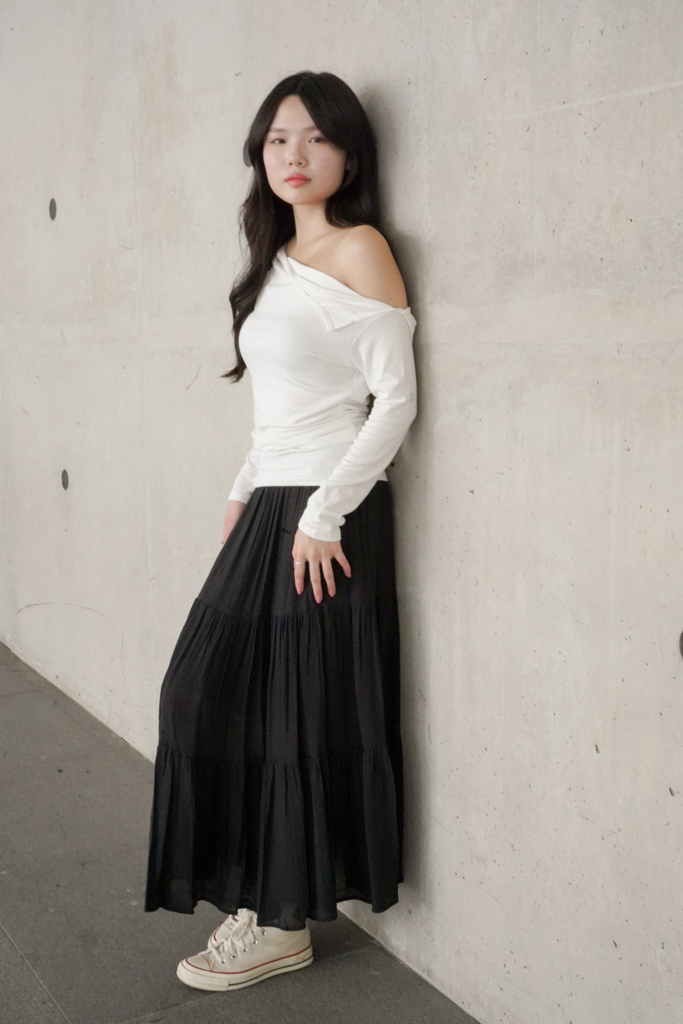 Hannah Asymmetrical Top (White)