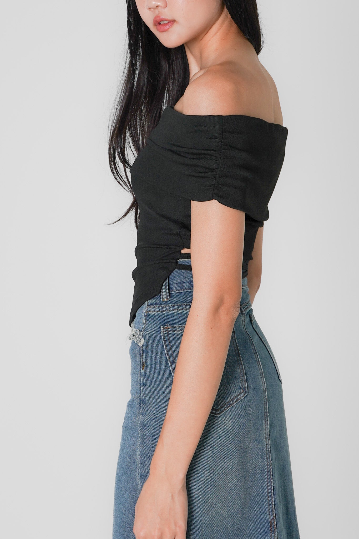 Fiza off shoulder top (Black)