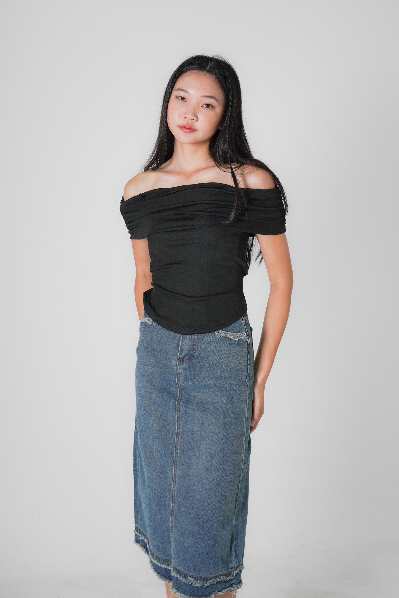 Fiza off shoulder top (Black)