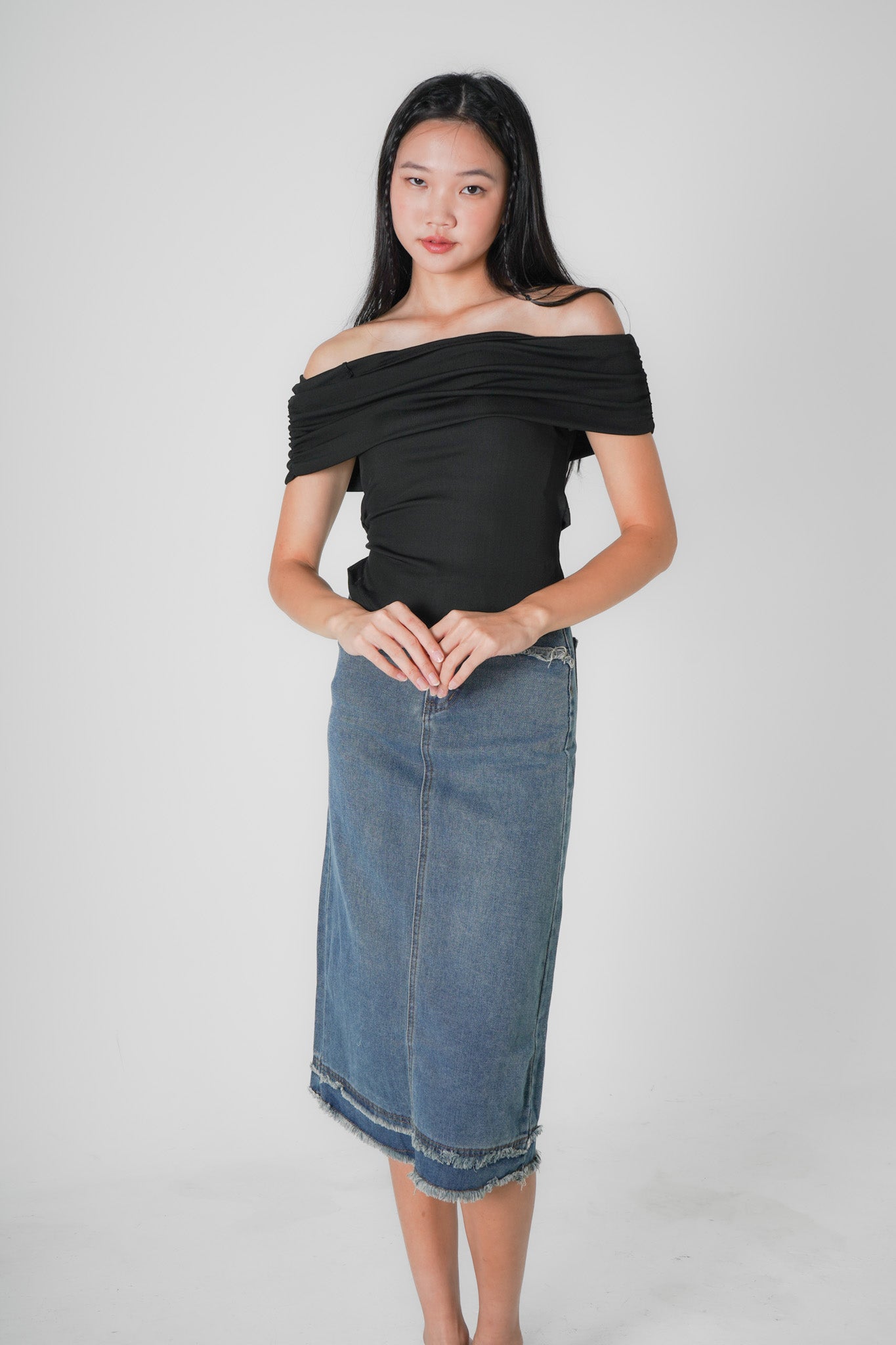 Fiza off shoulder top (Black)