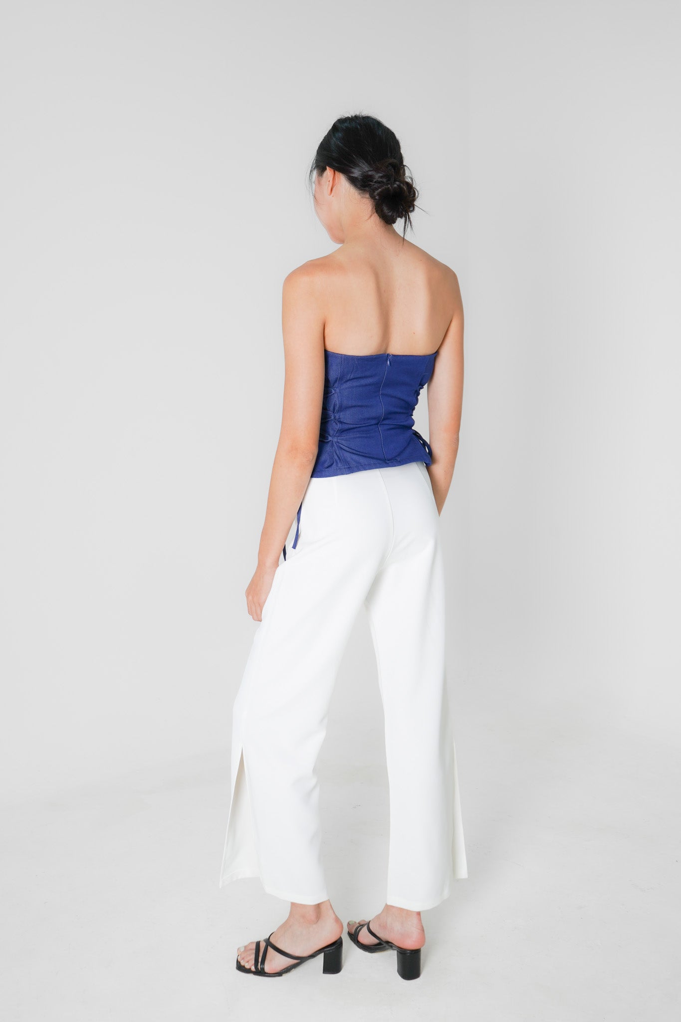 Dana Tube Top with Side Ties (Denim Blue)