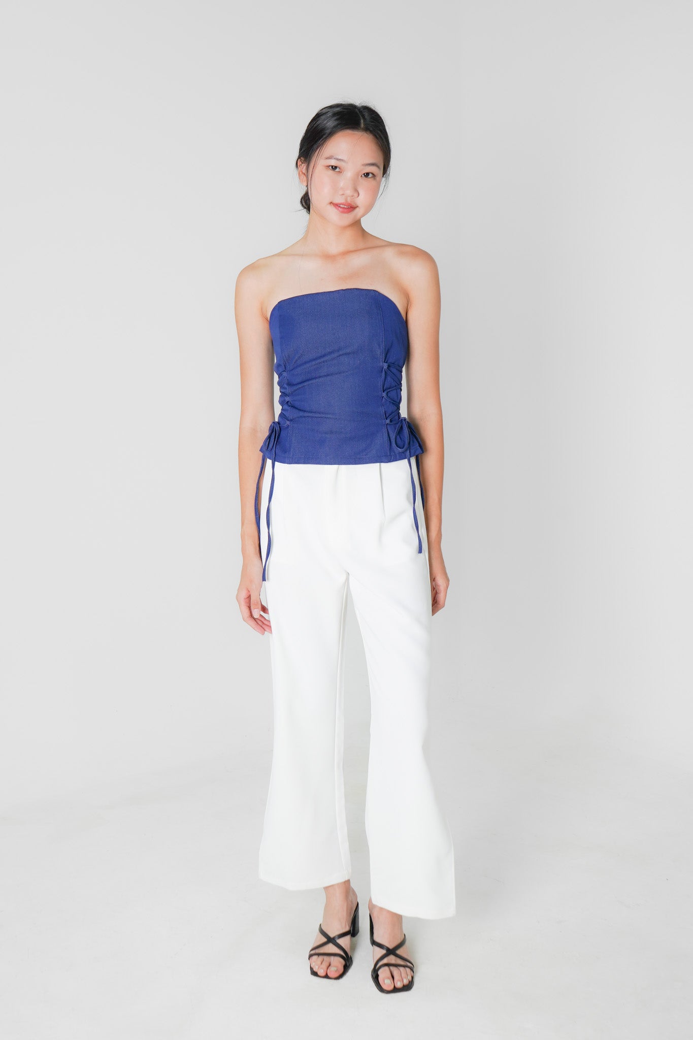 Dana Tube Top with Side Ties (Denim Blue)