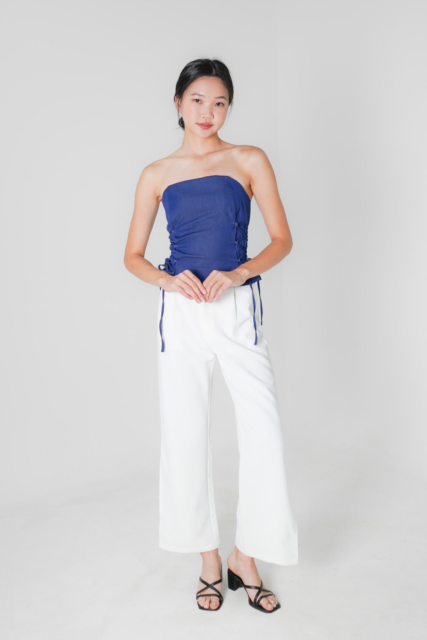 Dana Tube Top with Side Ties (Denim Blue)