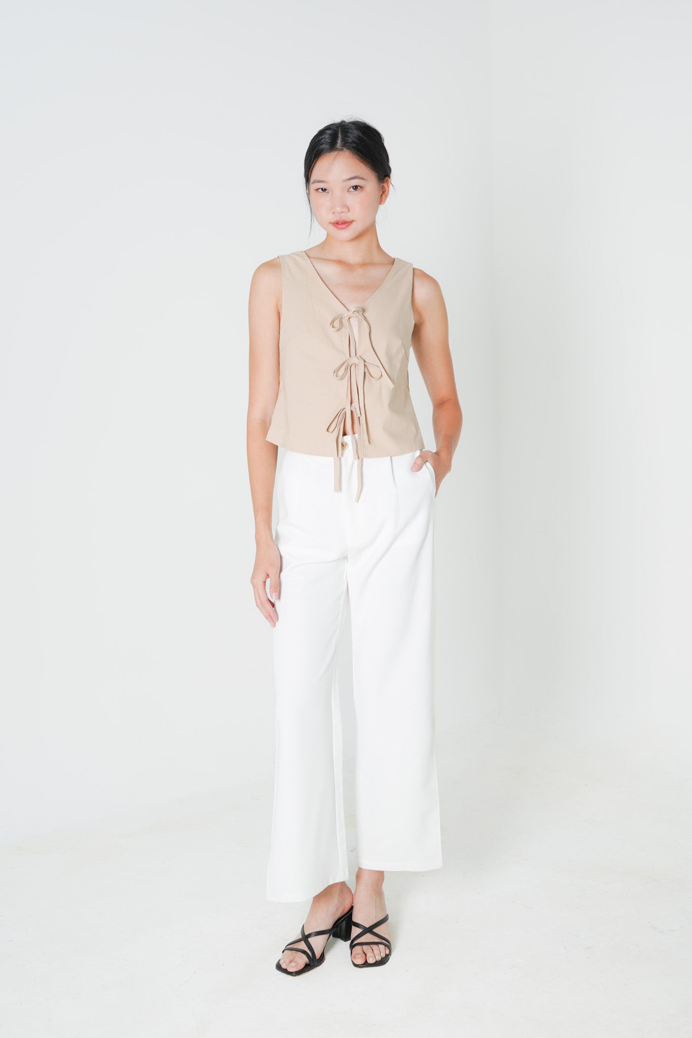 Preethi Split Flare Pant with slit (White)