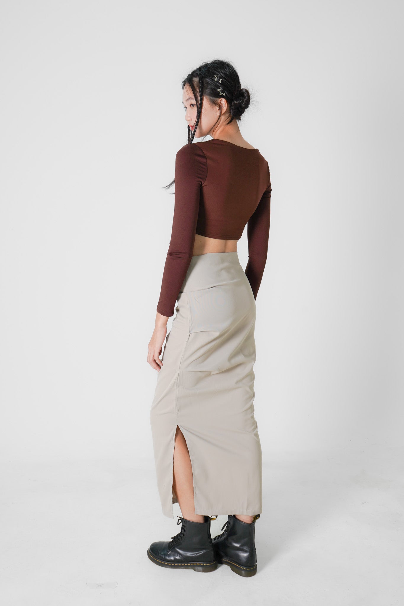 Aniya Pencil Maxi Skirt (Khaki)
