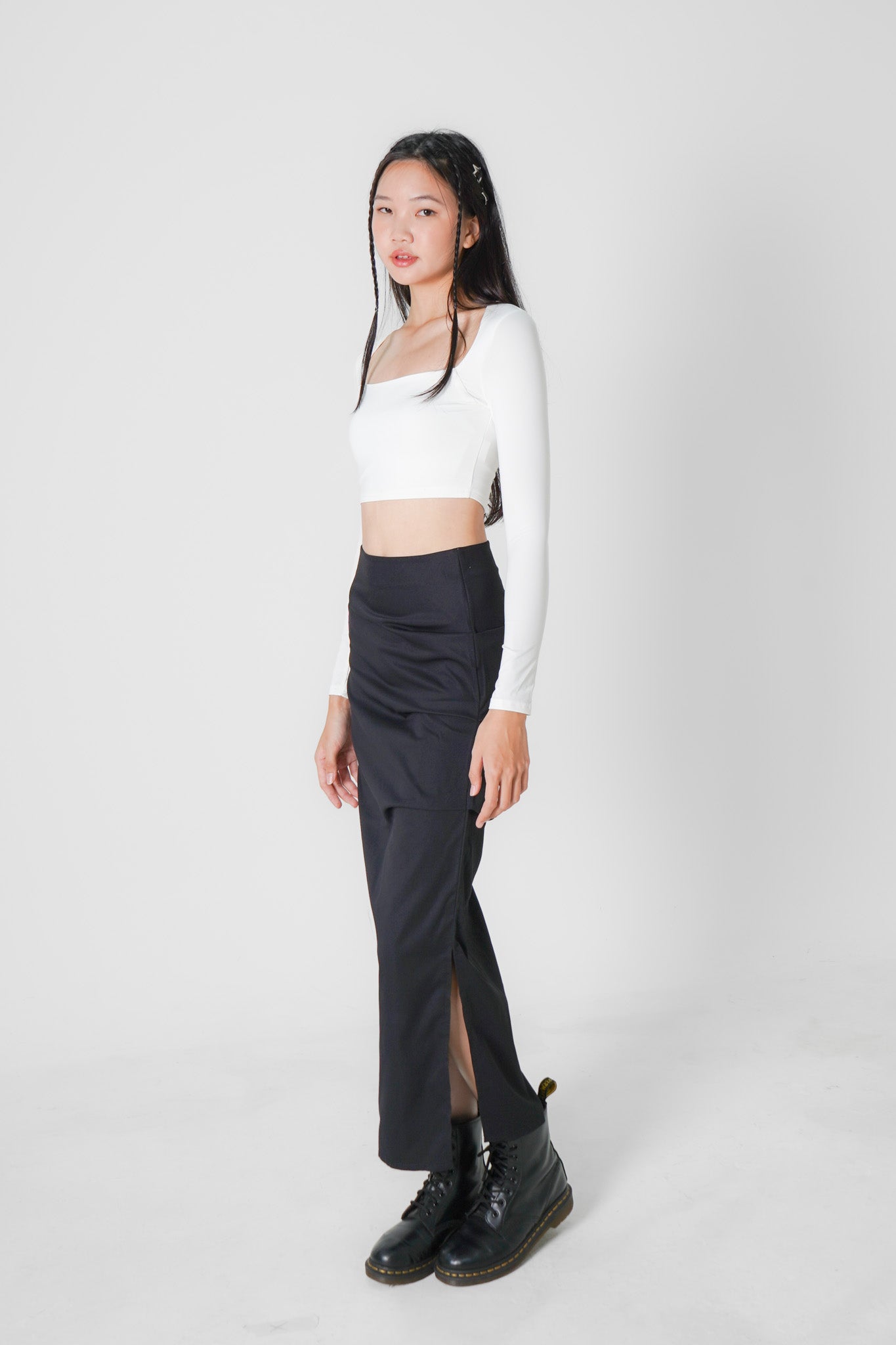 Aniya Pencil Maxi Skirt (Black)