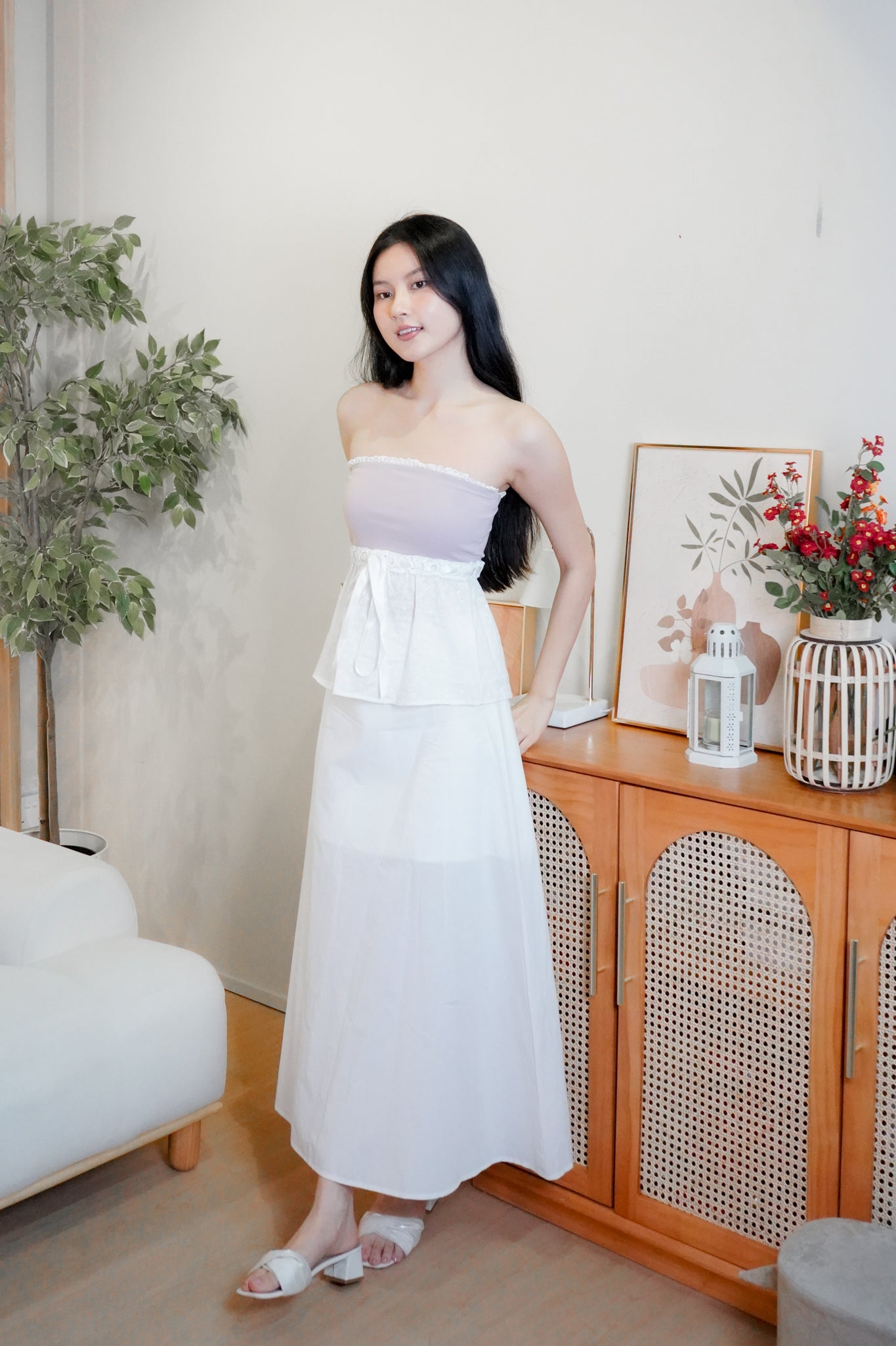 Demi Eyelet Lace Tube Top (Pastel Pink)