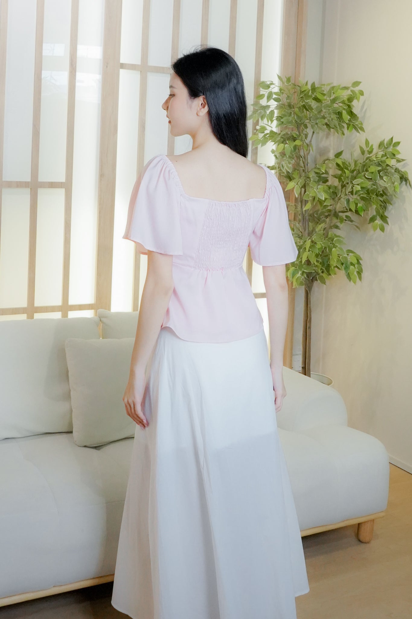 Aria Flutter Sweetheart Top (Blush)