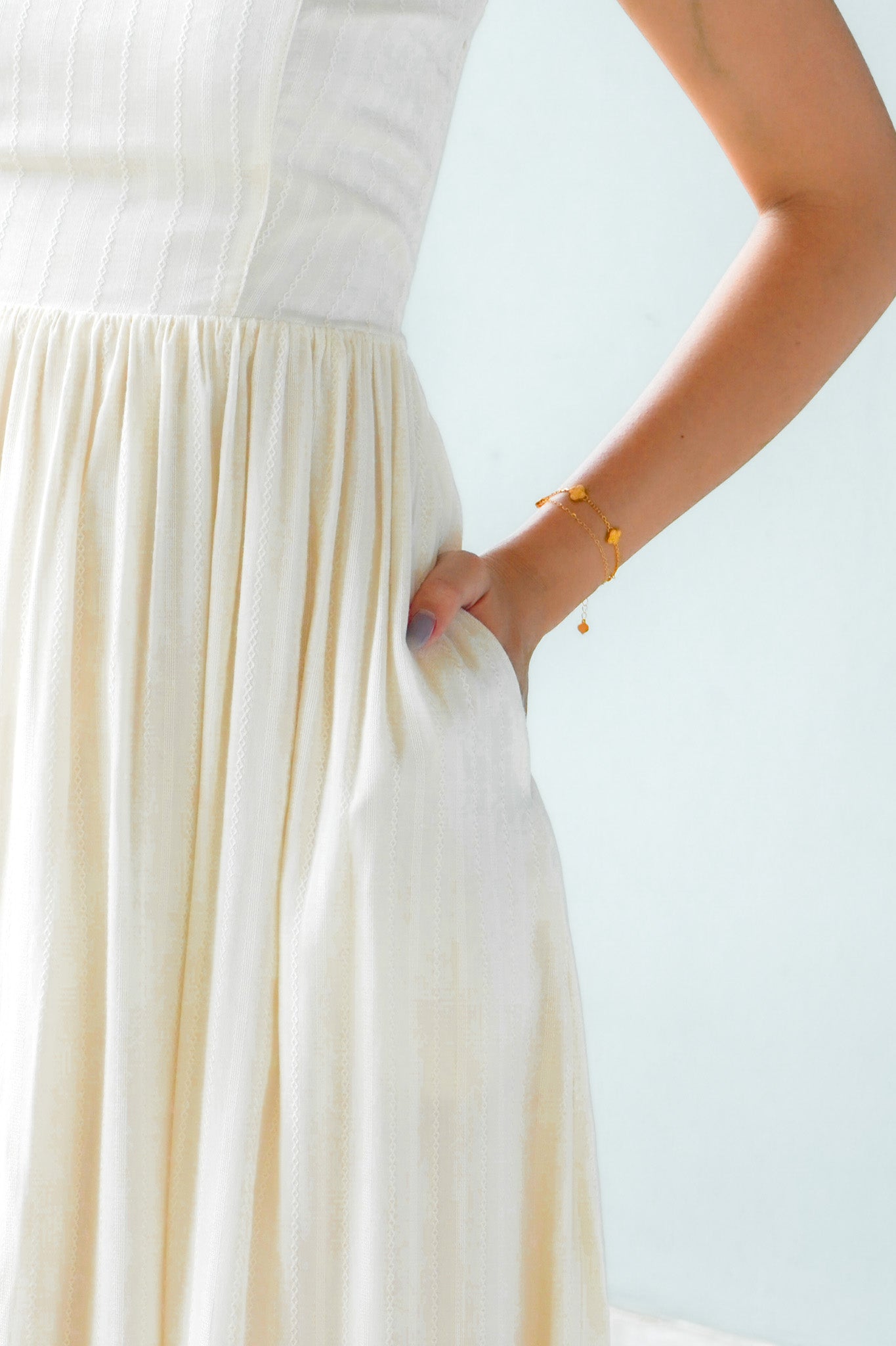 Sophia Tube Gathered Dress (Cream)