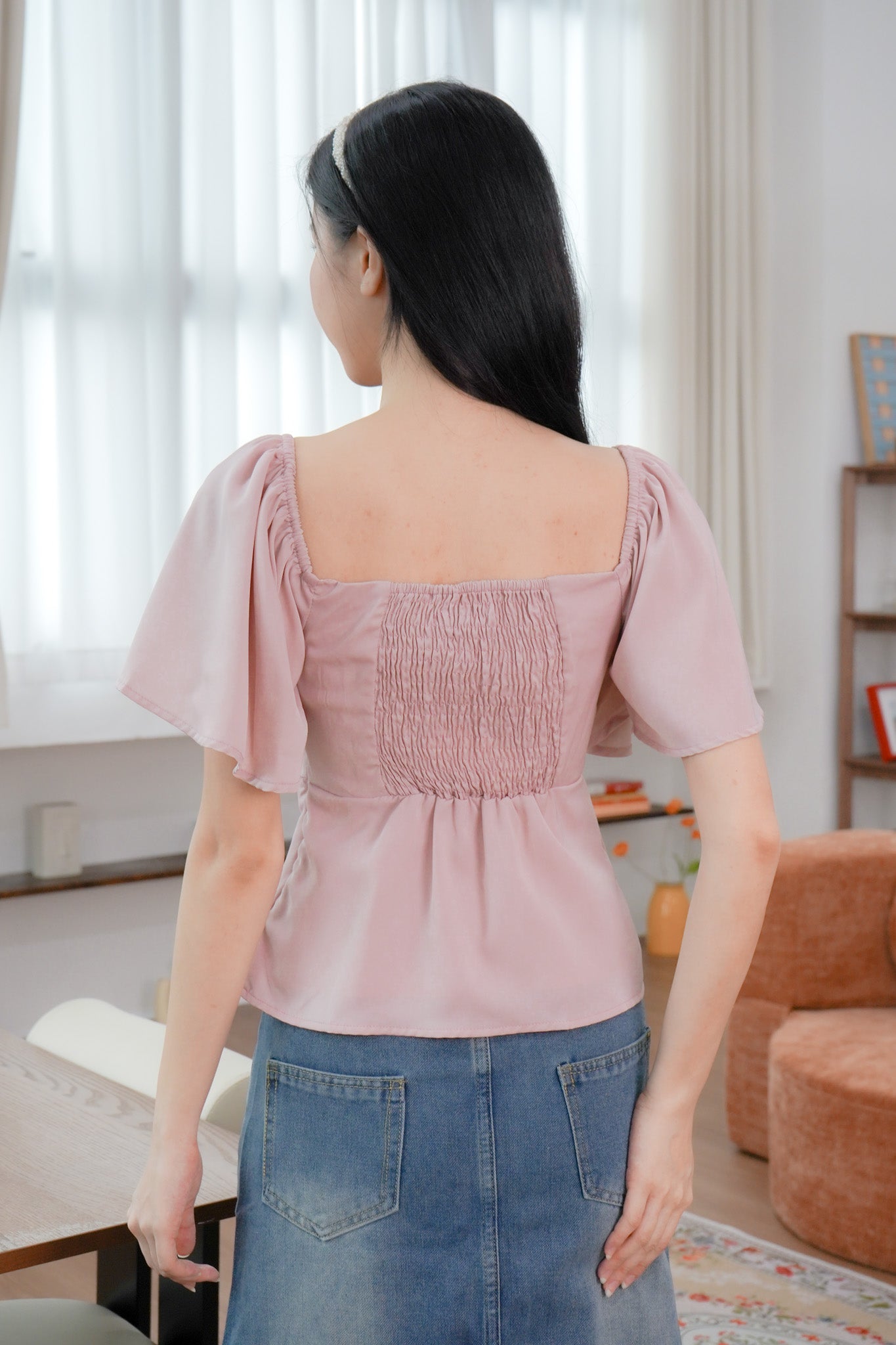 Aria Flutter Sweetheart Top (Pastel Pink)