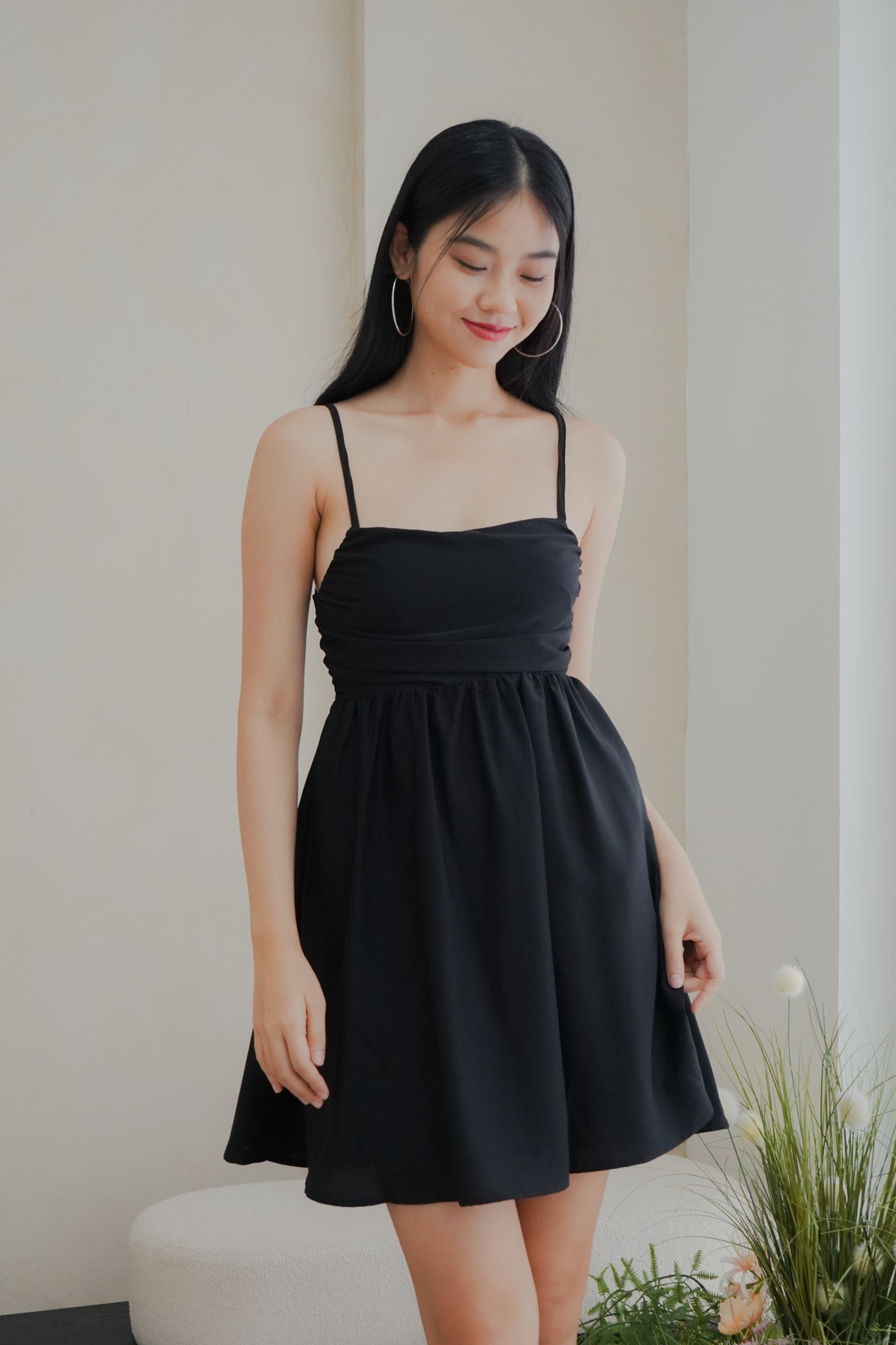 Maisie Ruched Bust Dress (Black)