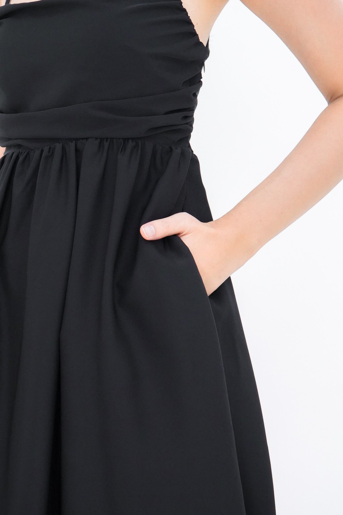 Maisie Ruched Bust Dress (Black)