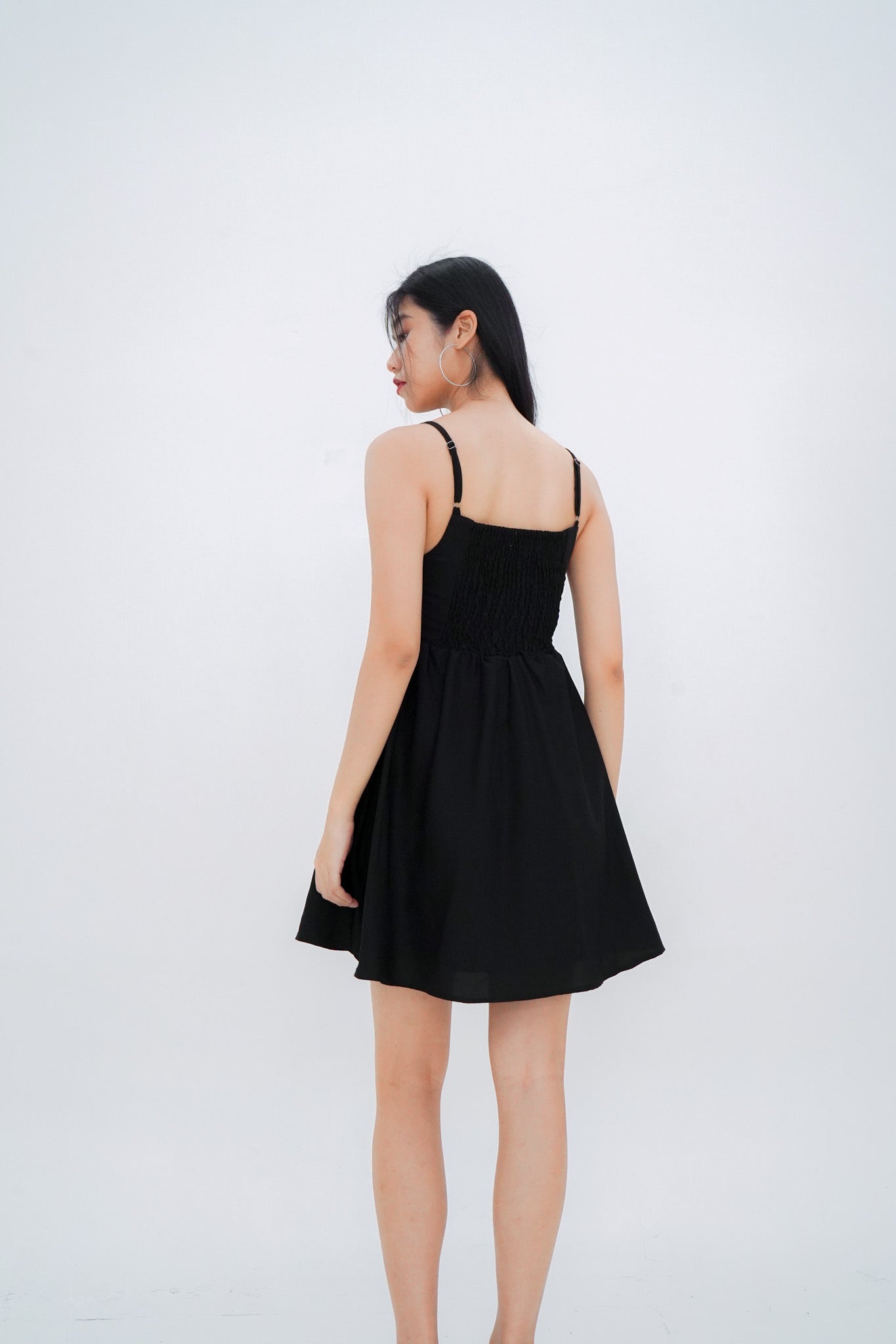 Maisie Ruched Bust Dress (Black)
