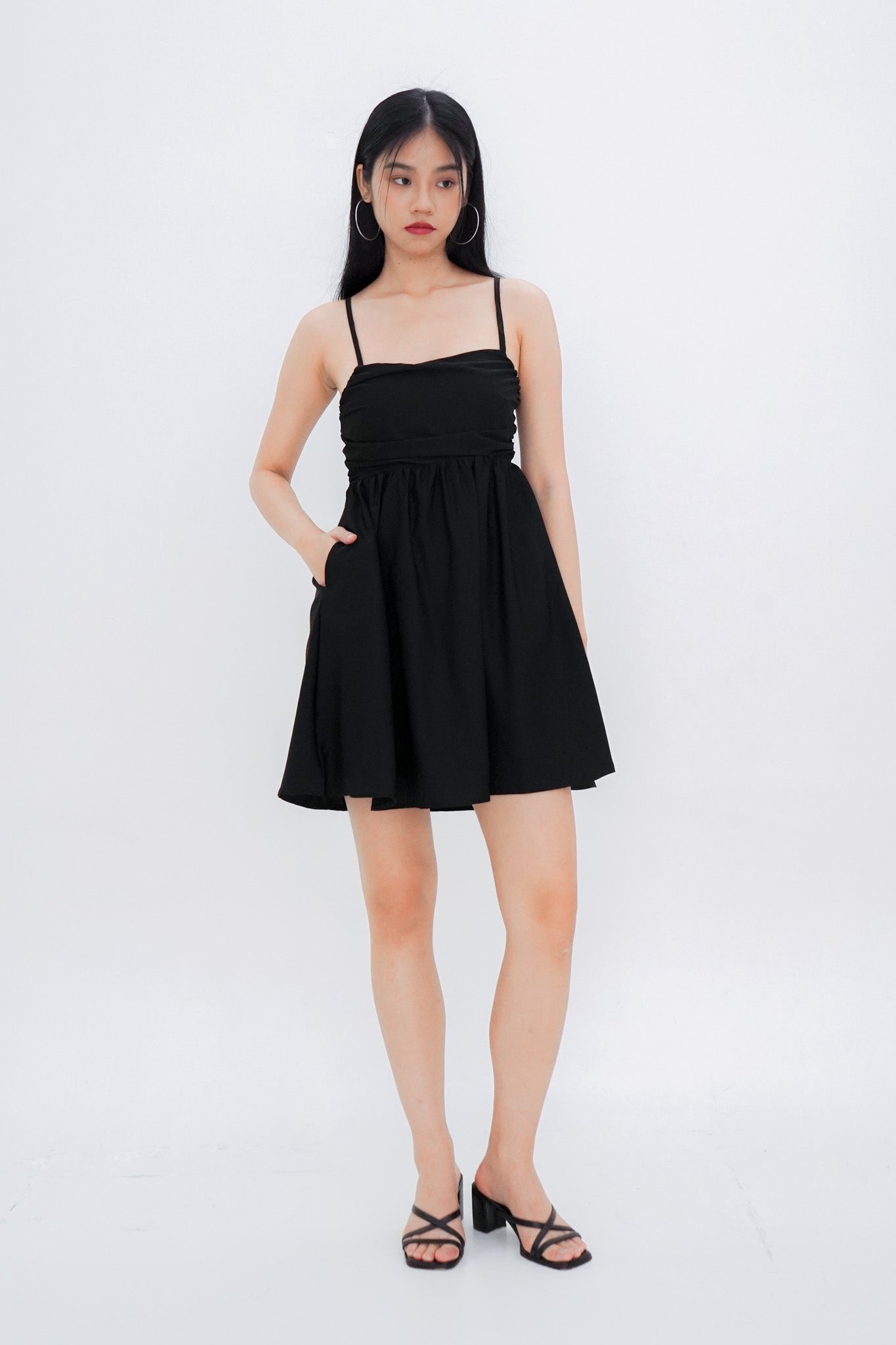 Maisie Ruched Bust Dress (Black)