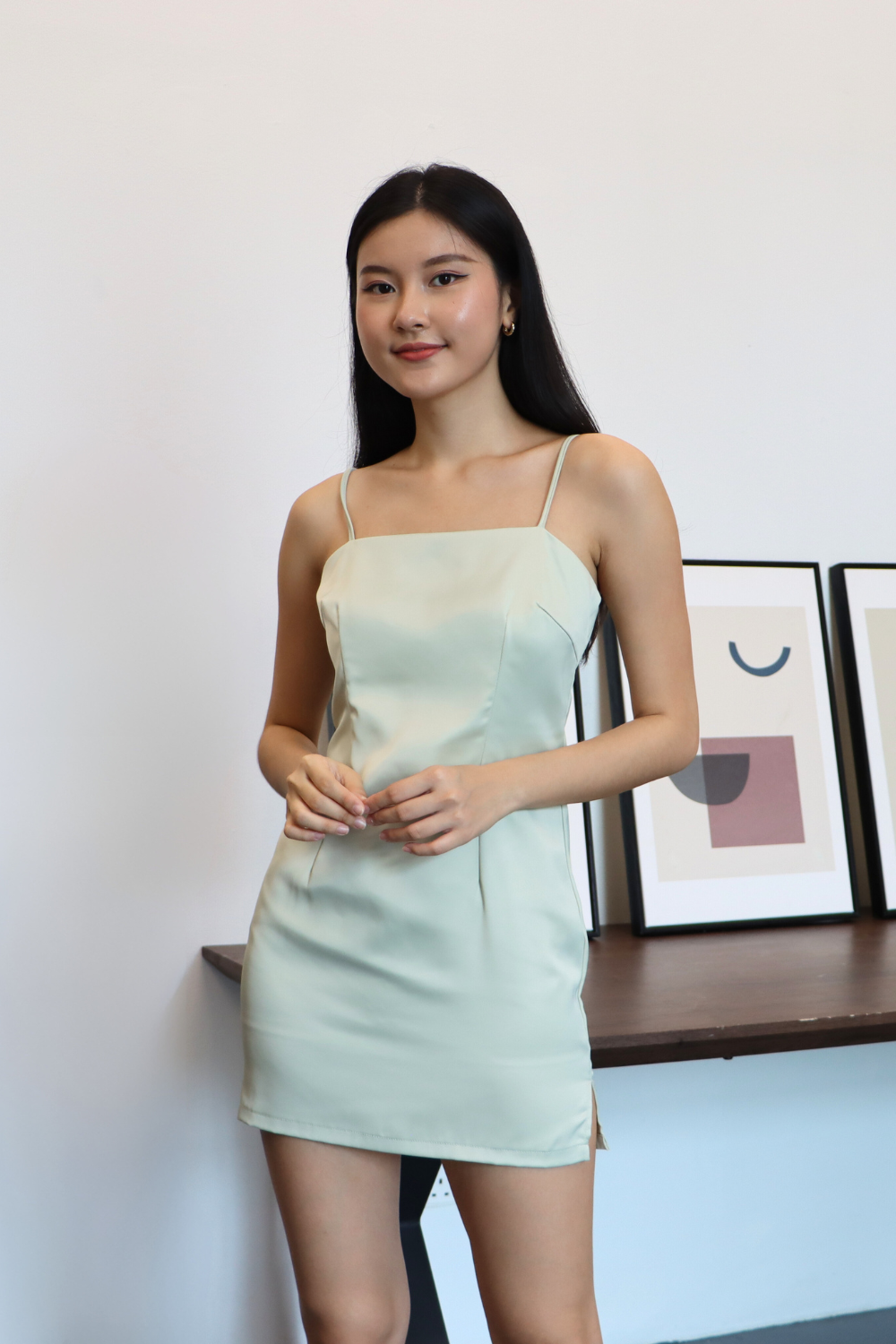 Simple Sleeveless Satin Dress