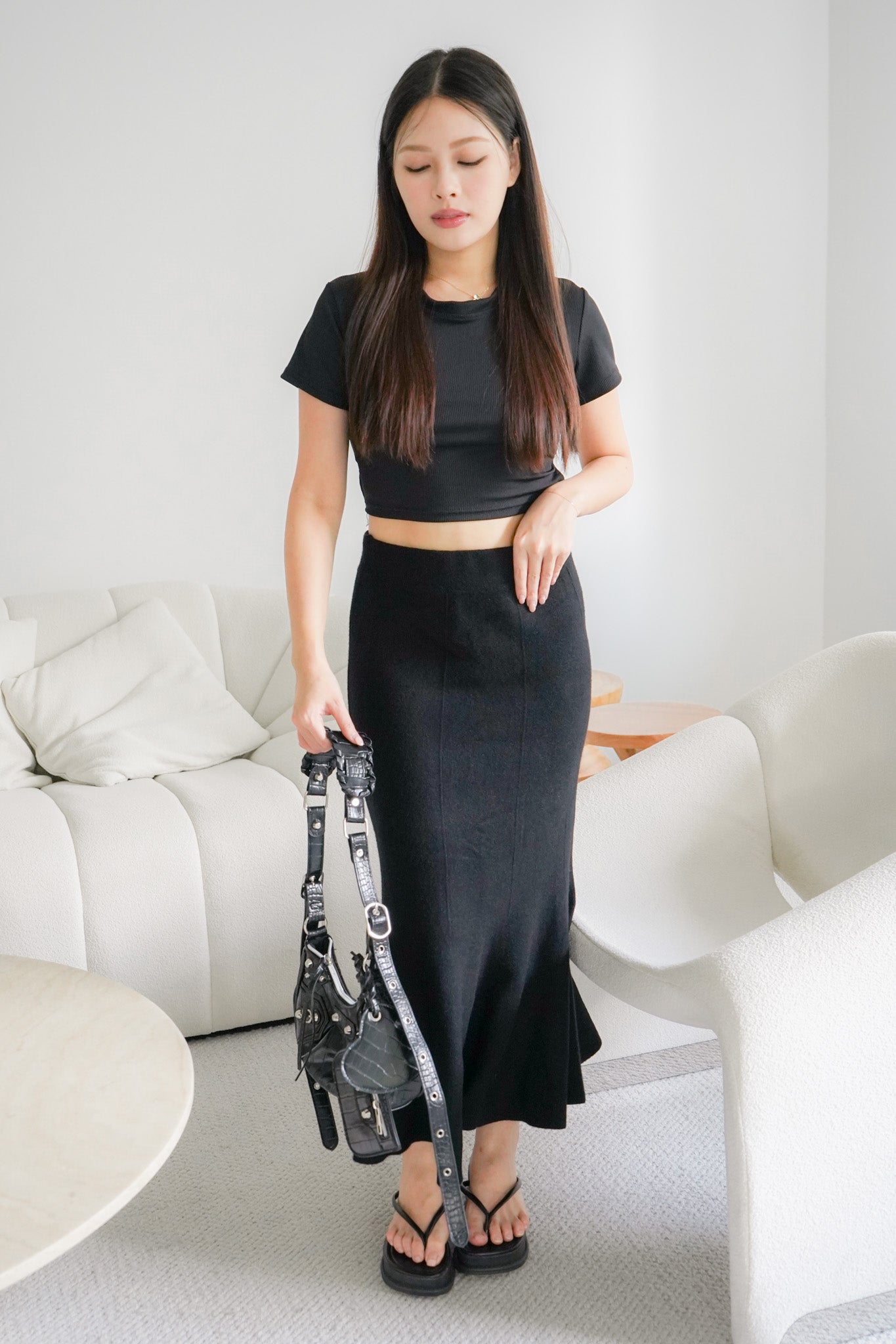 Minnie Black Backless top (with adjustable back strap)