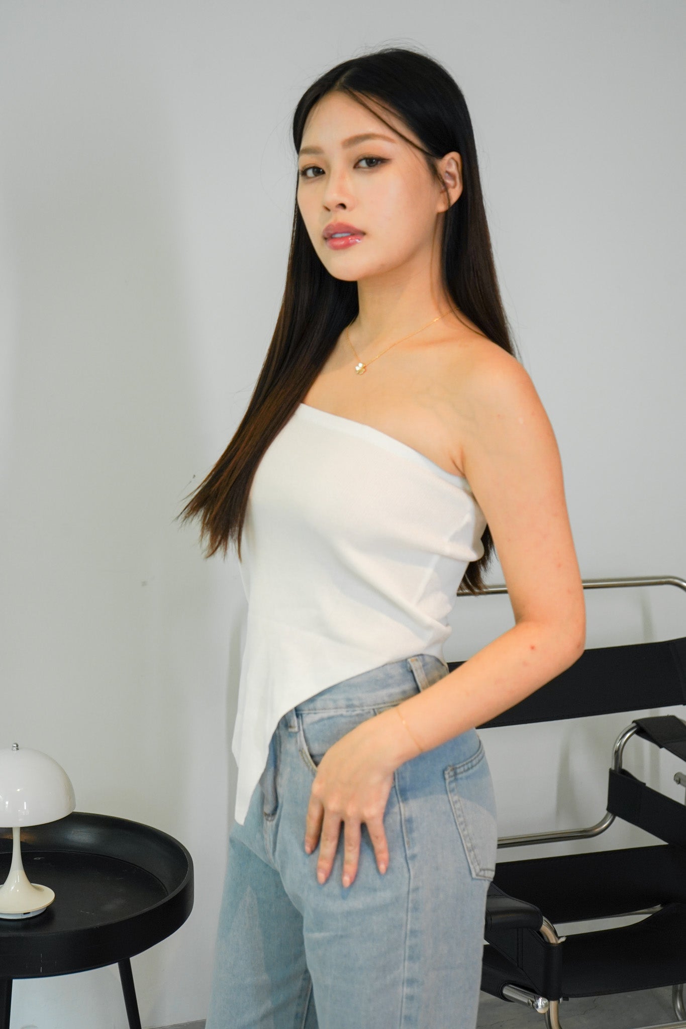 Nadine Knitted Tube Top (White)