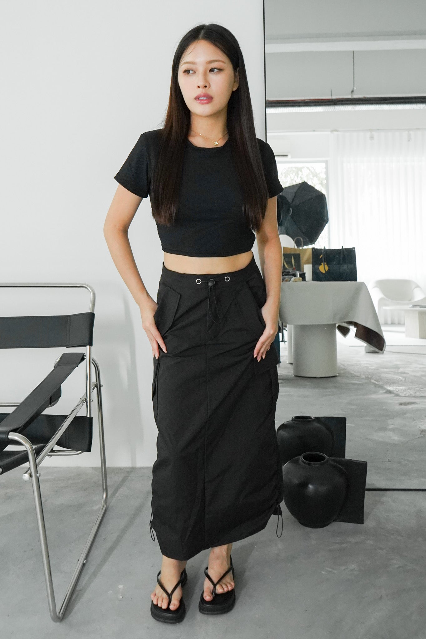Leith Cargo Skirt (Black)