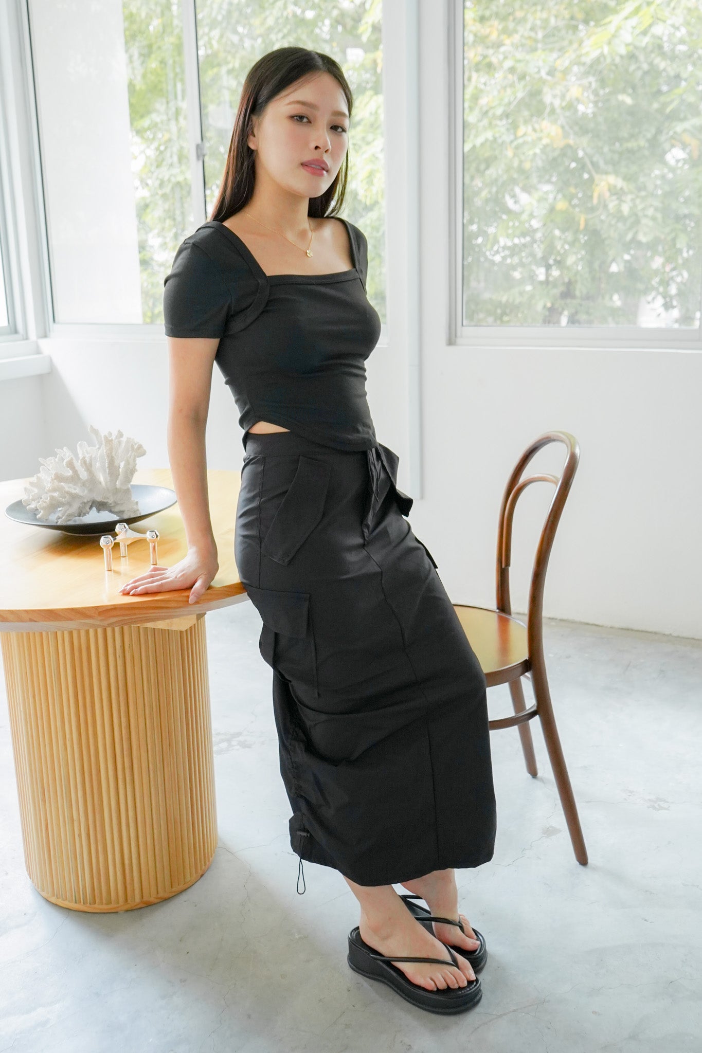 Leith Cargo Skirt (Black)