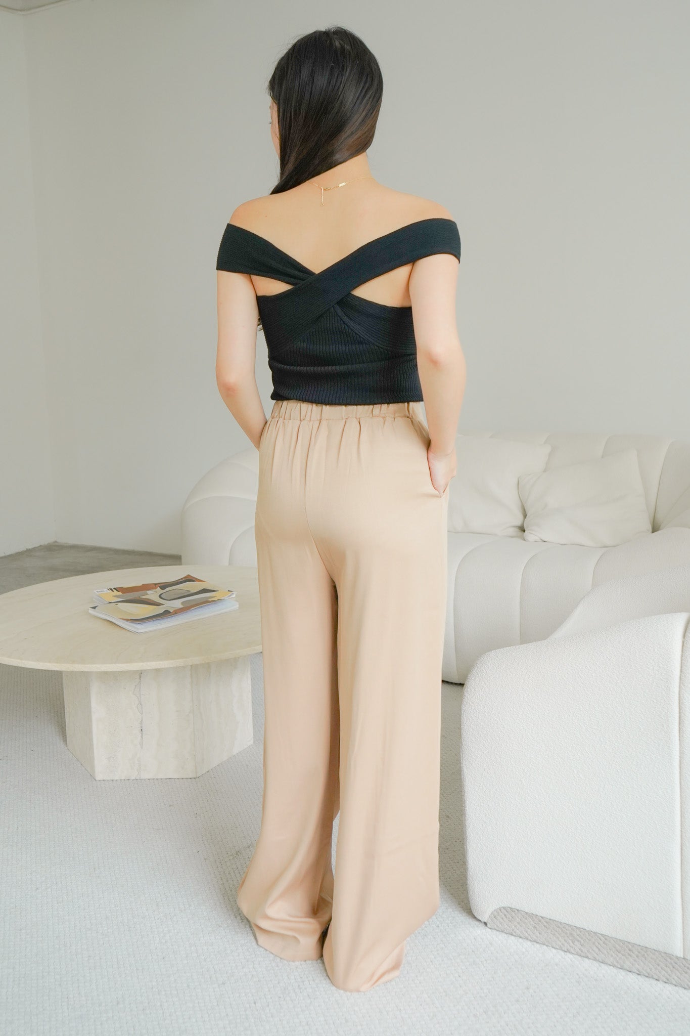 Lone Tailored Wide Leg Pants (Fawn)