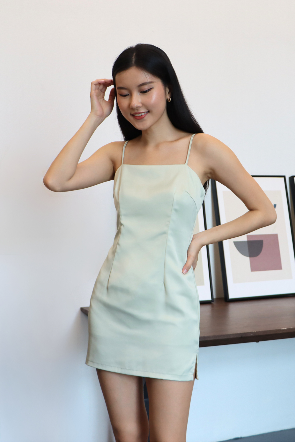 Simple Sleeveless Satin Dress