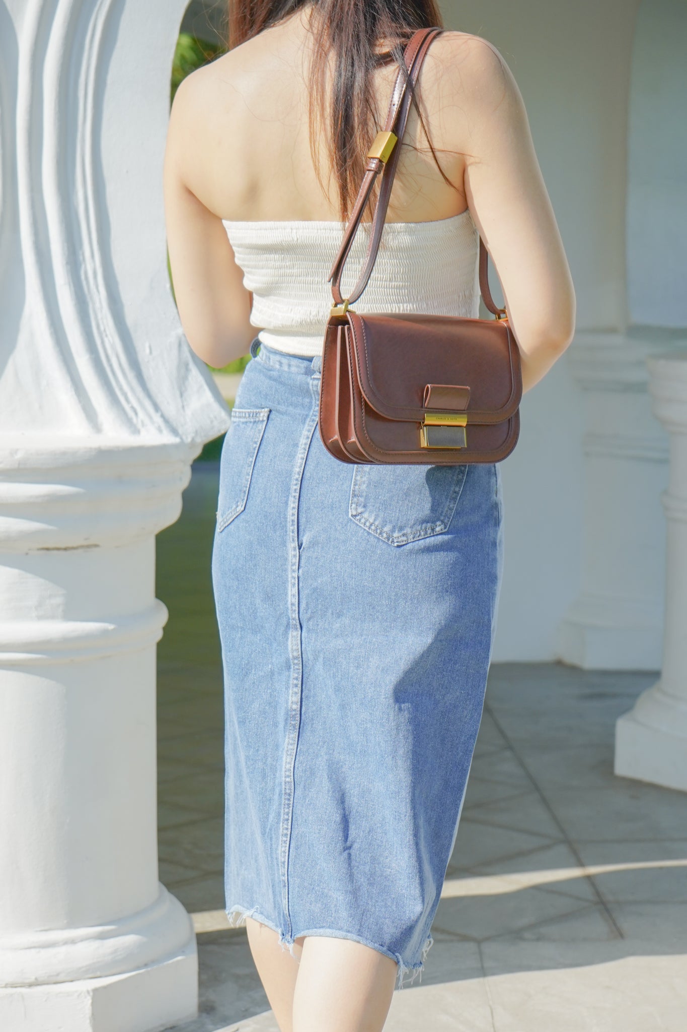 Carol Midi Denim Skirt (mid wash)