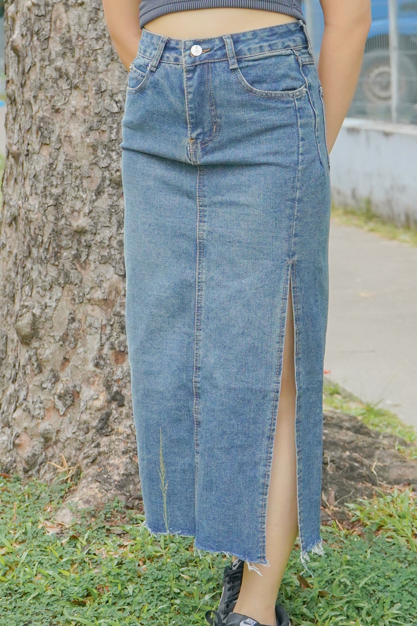 Grace Midi Denim Skirt