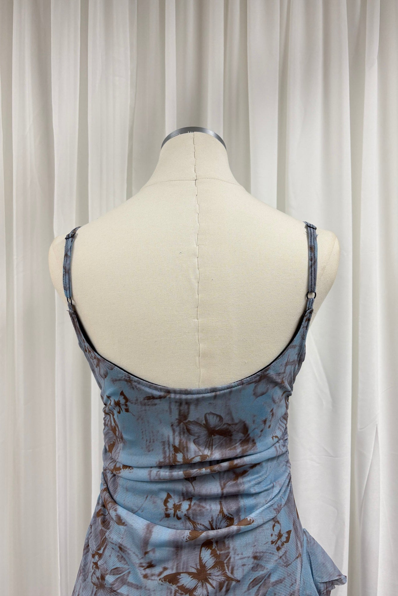 Quinn watercolour longline top (Blue)