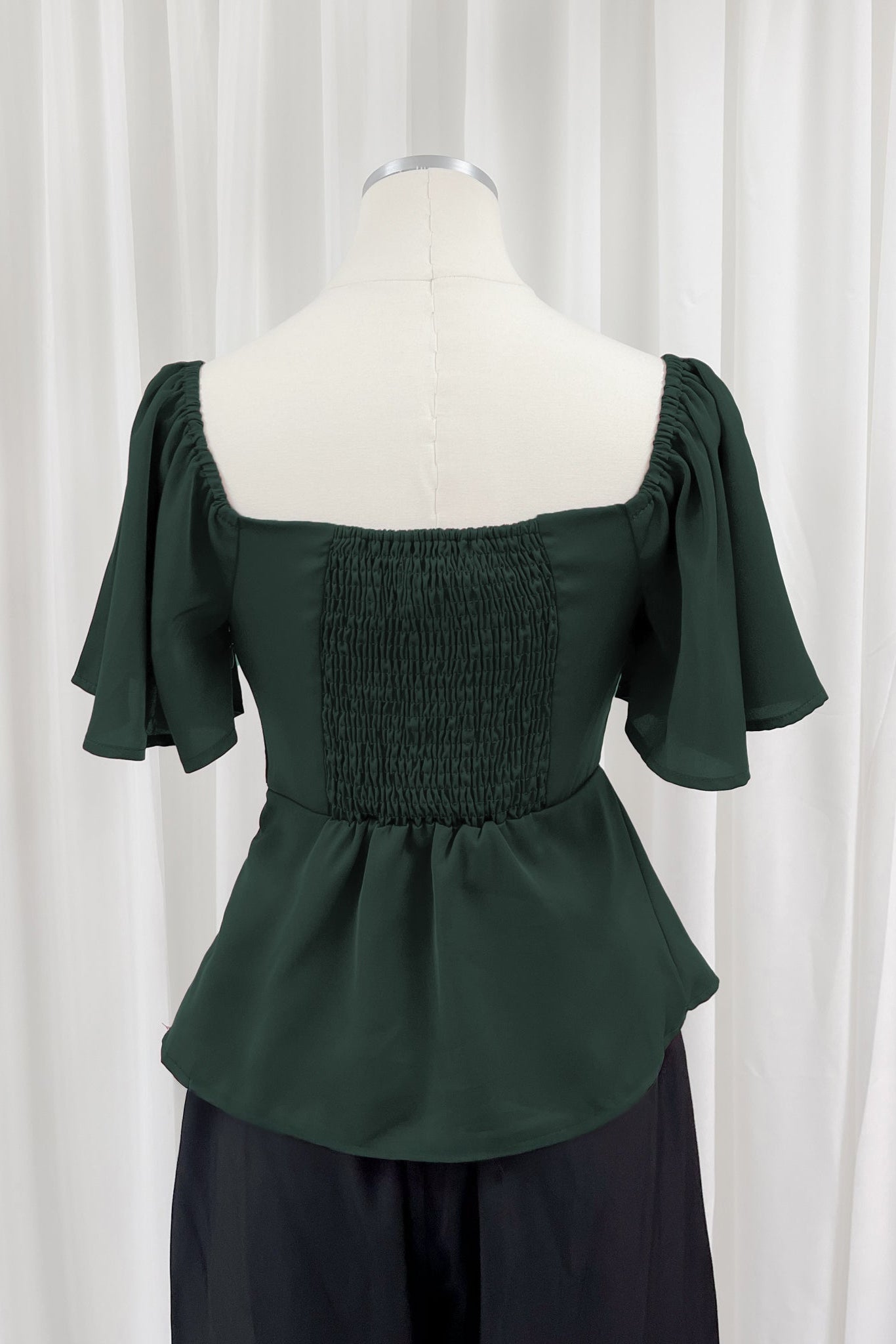 Aria Flutter Sweetheart Top (Forest)