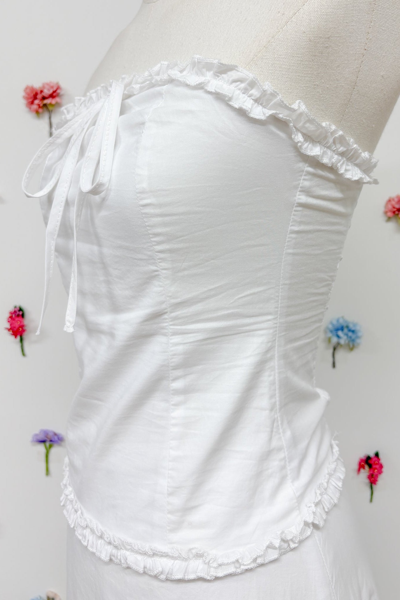 Willow White ribbon tube and skirt set