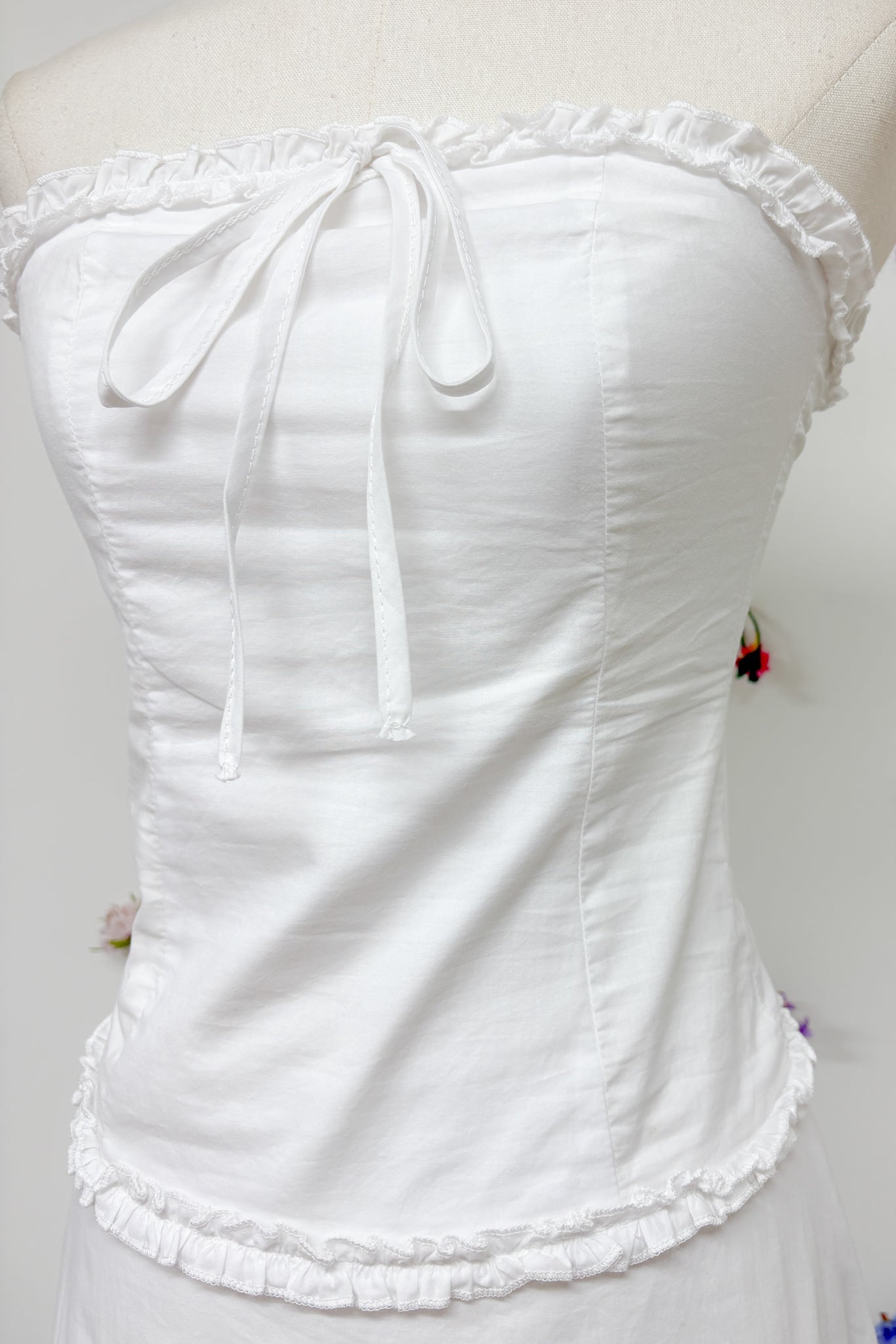 Willow White ribbon tube and skirt set