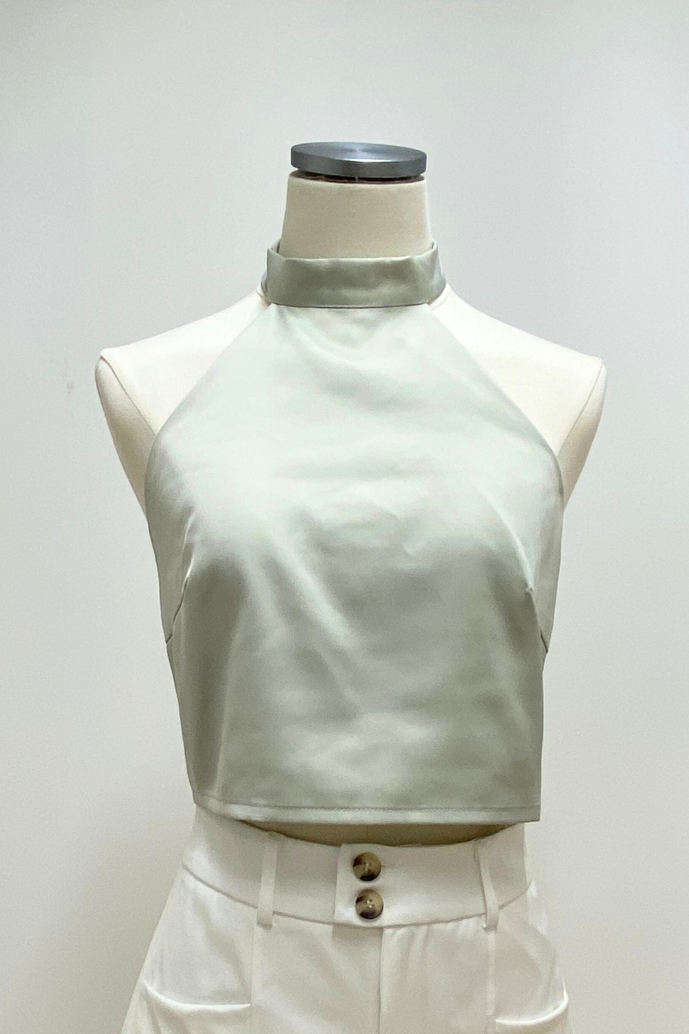 Halter Ribbon Satin Top
