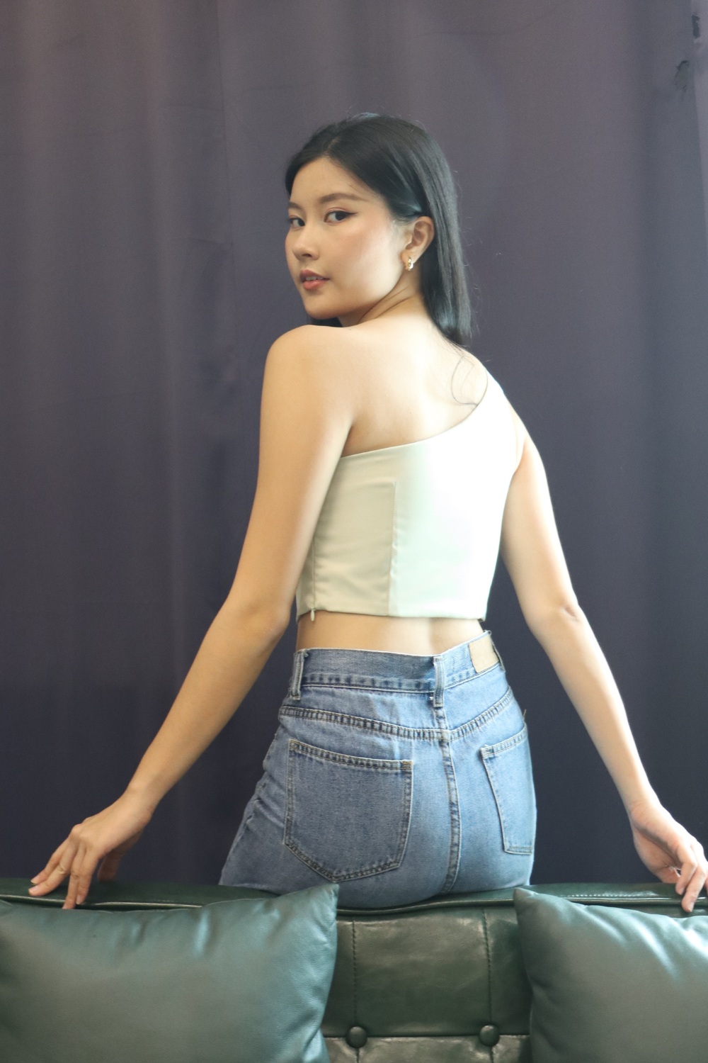 Padded Satin Toga Top